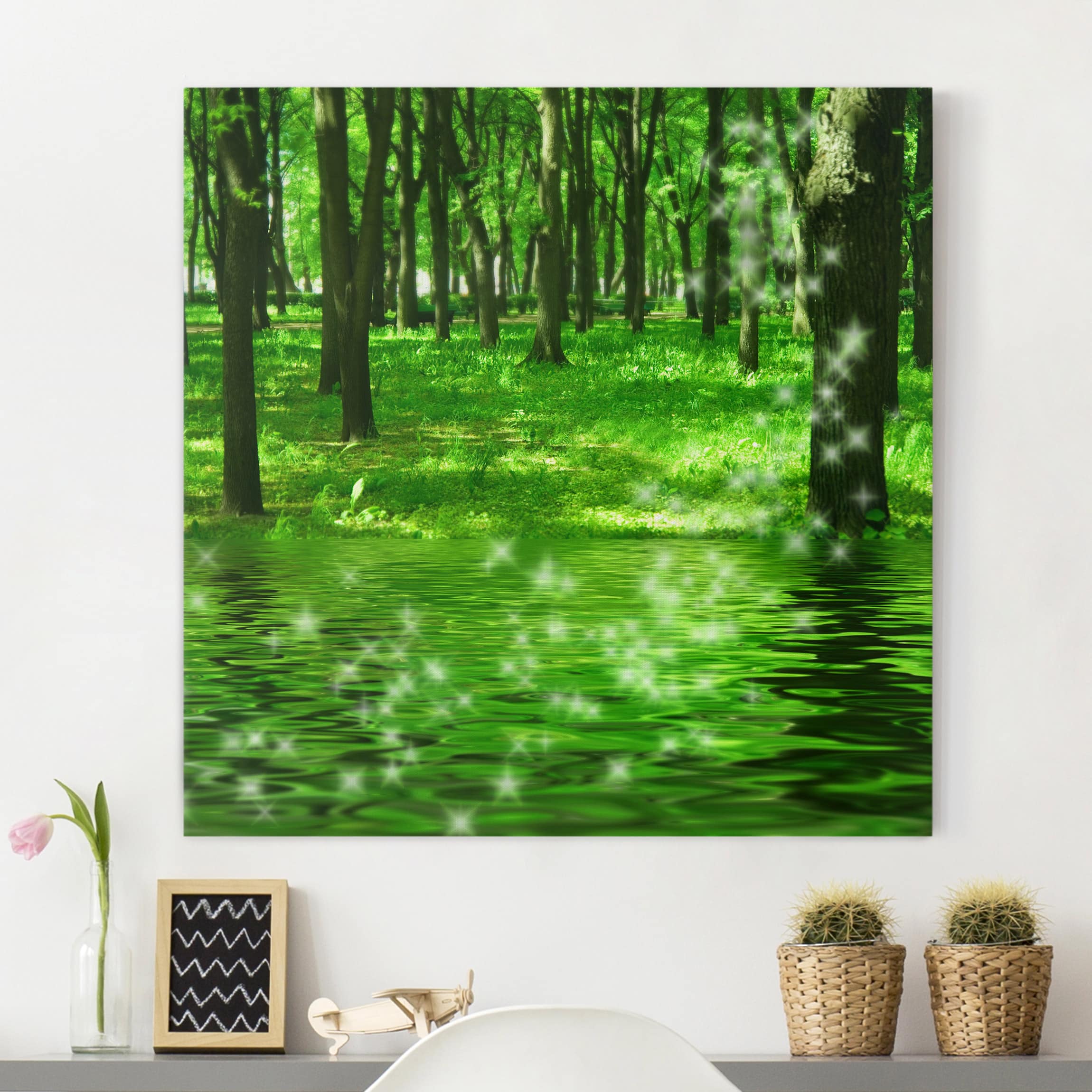 Leinwandbild - Quadrat Morgenzauber