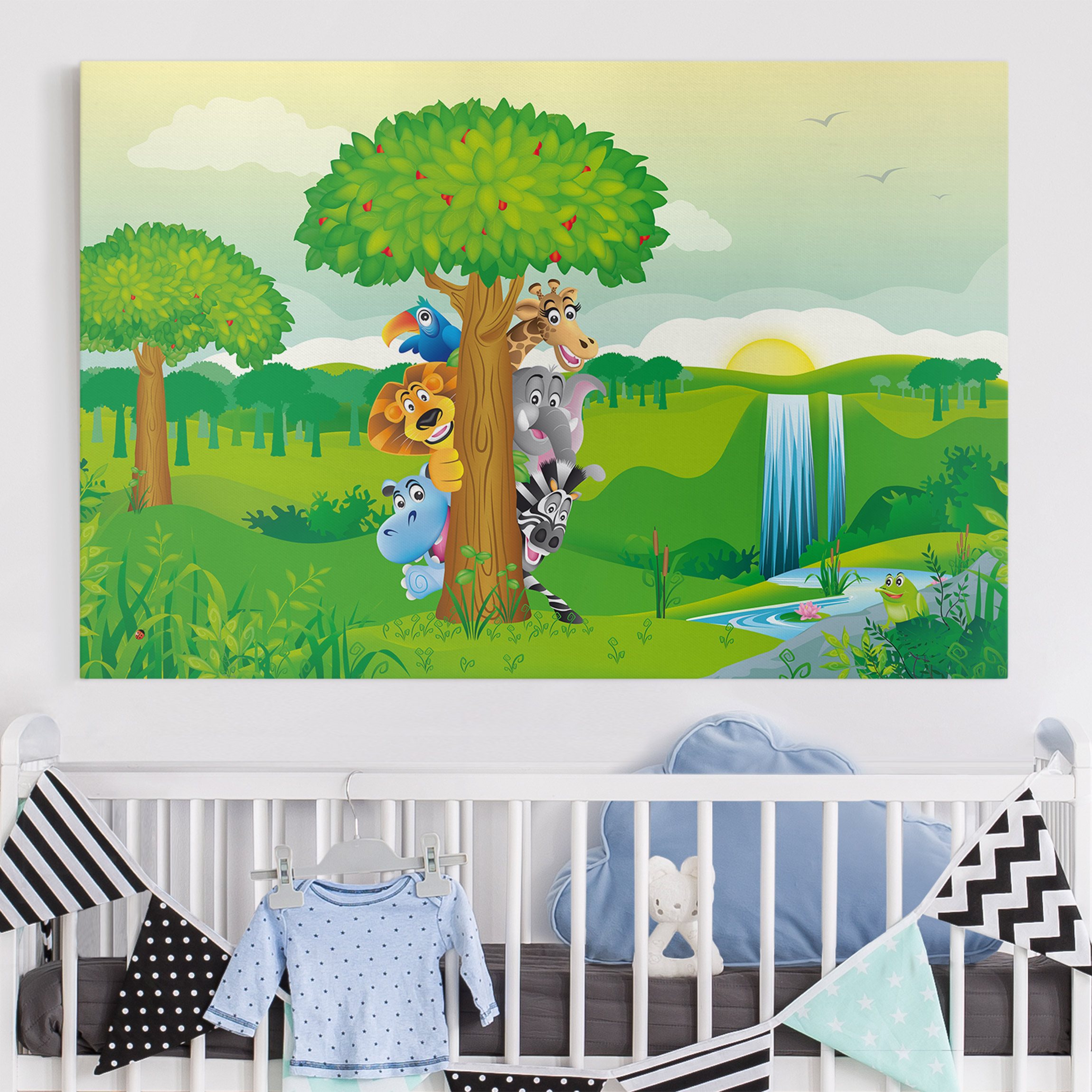 Leinwandbild - Querformat Dschungeltiere