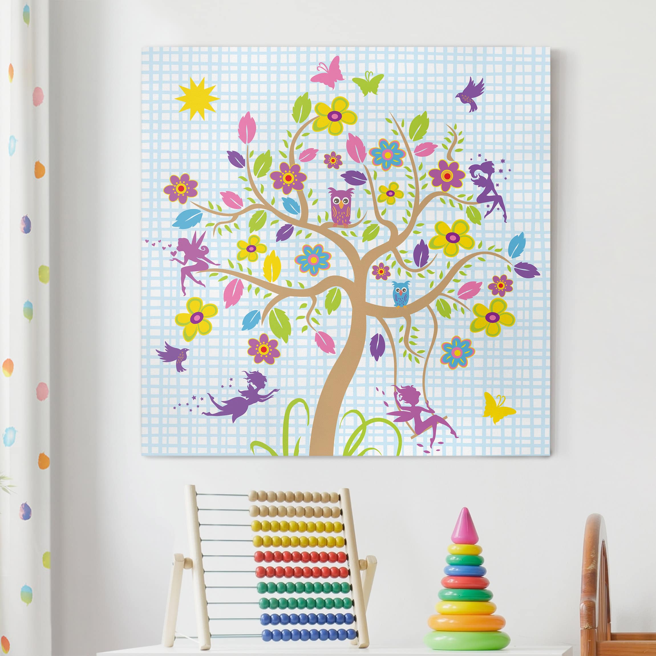 Leinwandbild - Quadrat Feen Garten