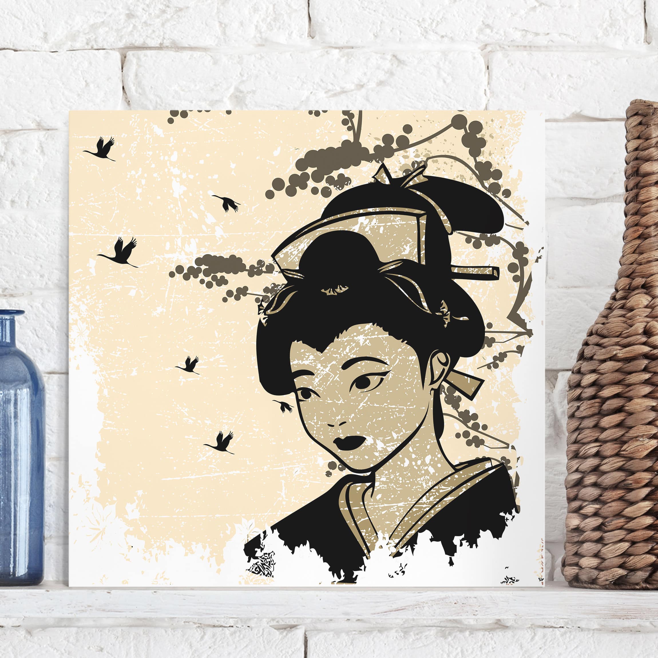 Leinwandbild - Quadrat Das Land der aufgehenden Sonne