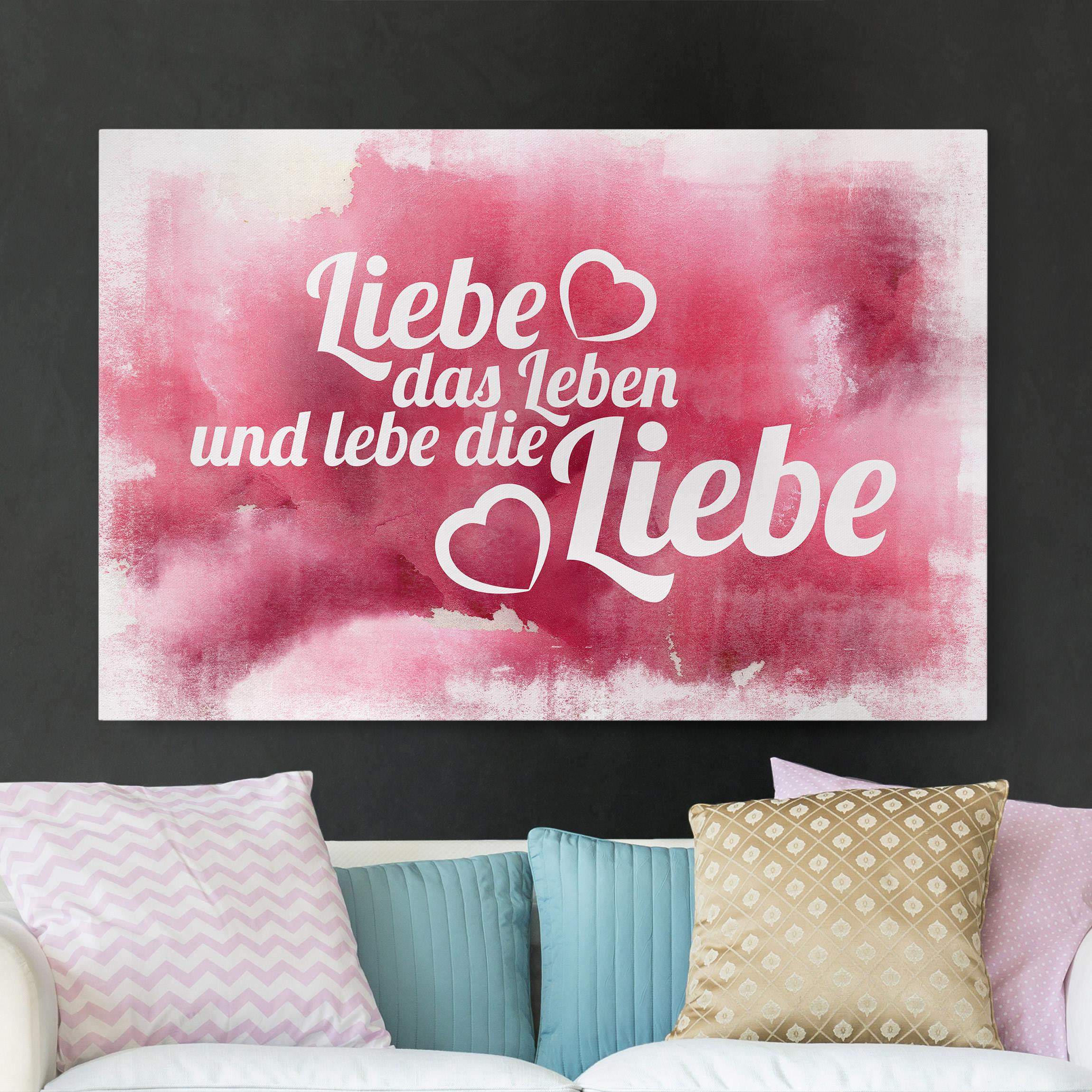Leinwandbild - Querformat Liebe das Leben