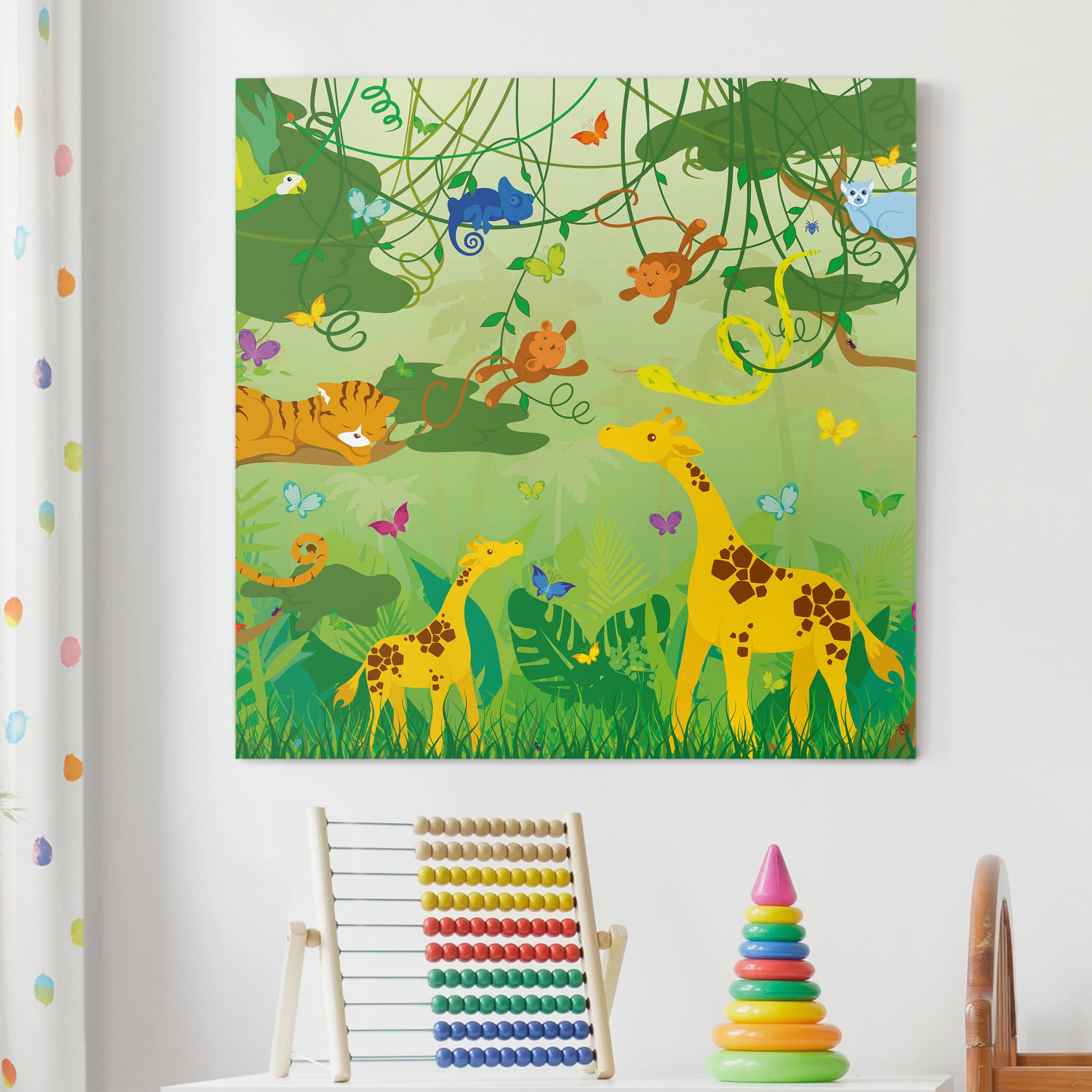 Leinwandbild - Quadrat Dschungelspiel