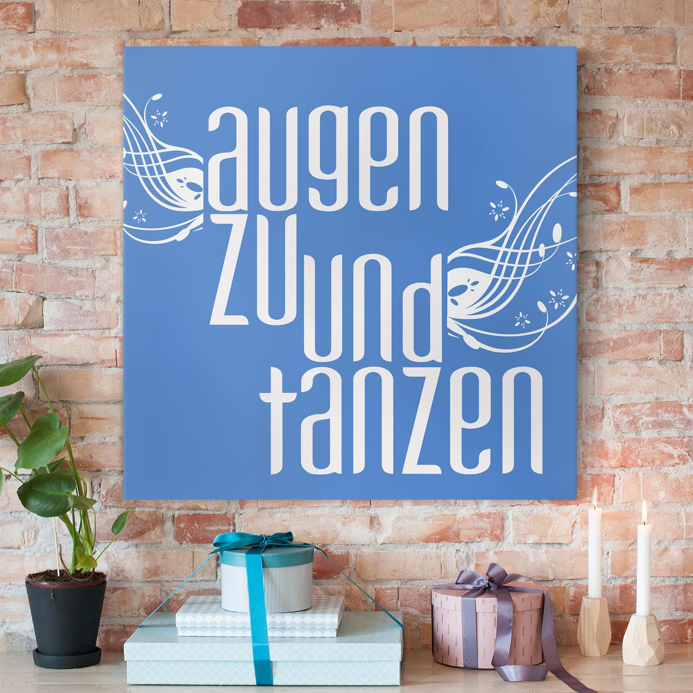 Leinwandbild - Quadrat II Augen zu und tanzen