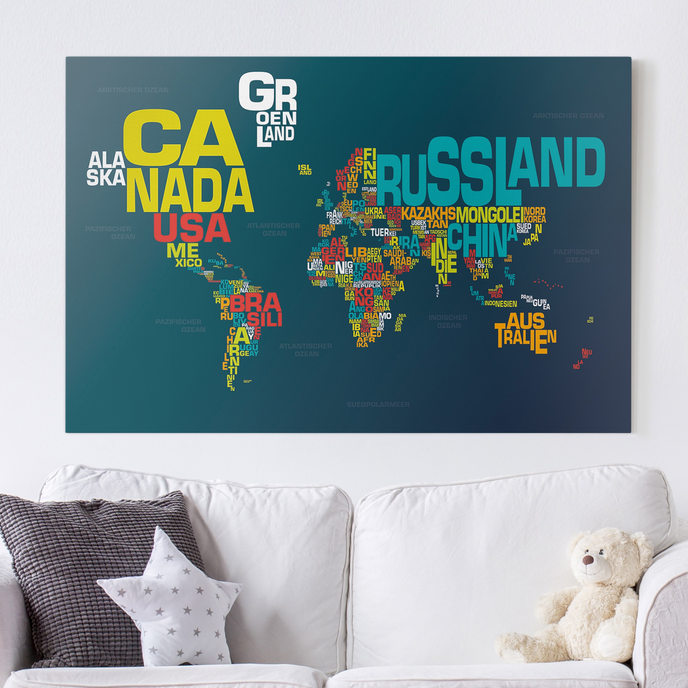 Leinwandbild - Querformat BuchstabenWelt