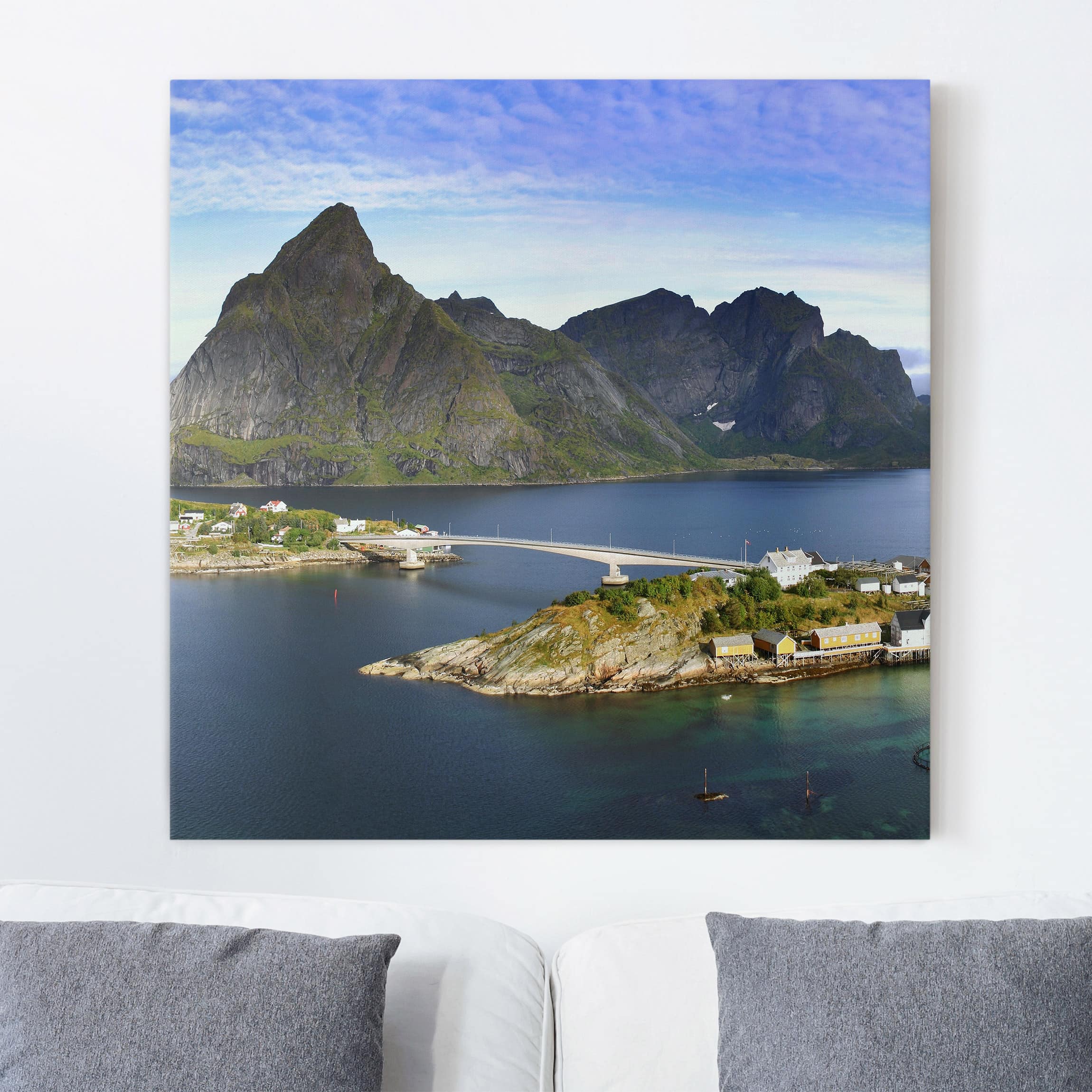 Leinwandbild - Quadrat Nordisches Paradies