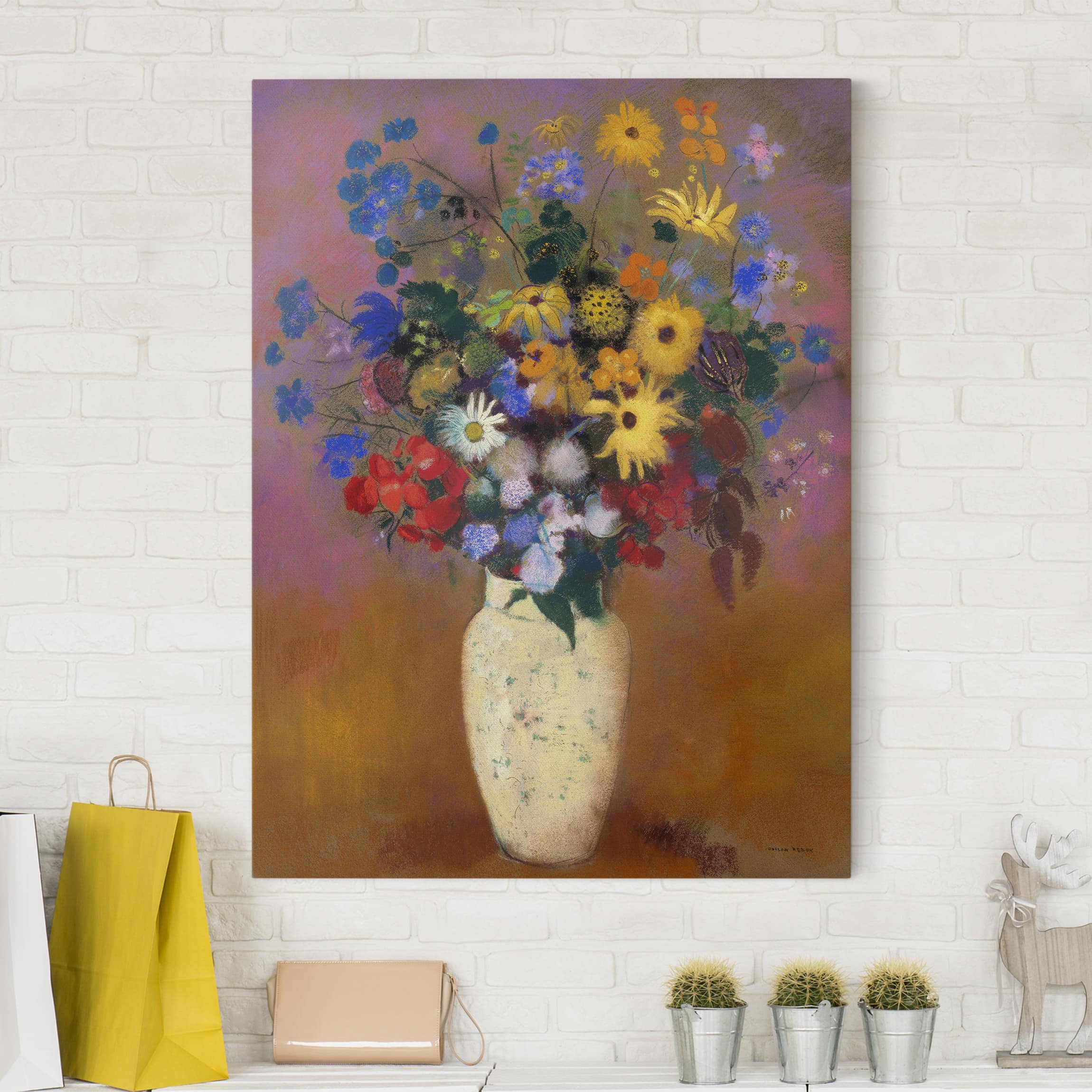 Leinwandbild Kunstdruck Odilon Redon - Blumen in einer Vase