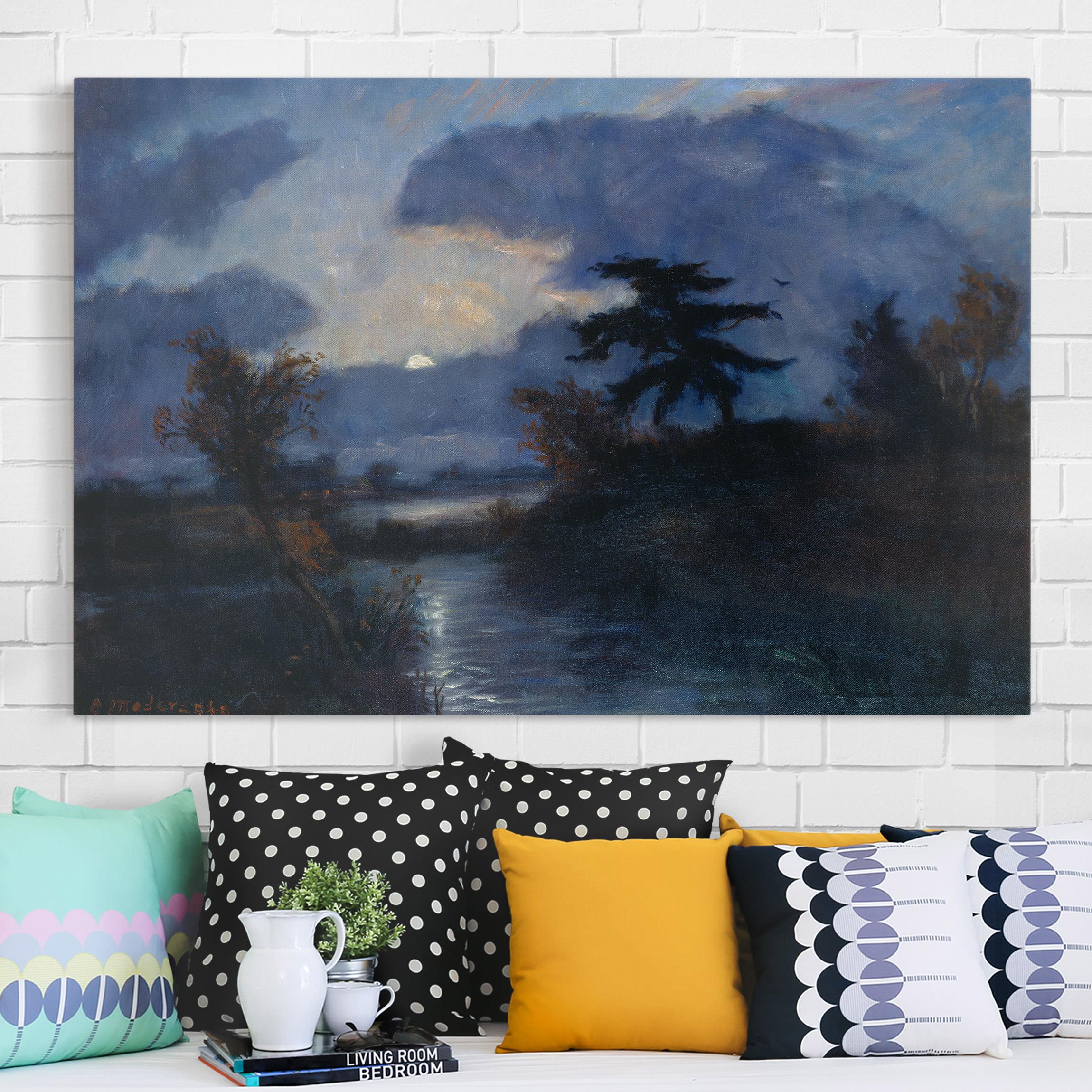 Leinwandbild - Querformat Otto Modersohn - Mondnacht im Teufelsmoor