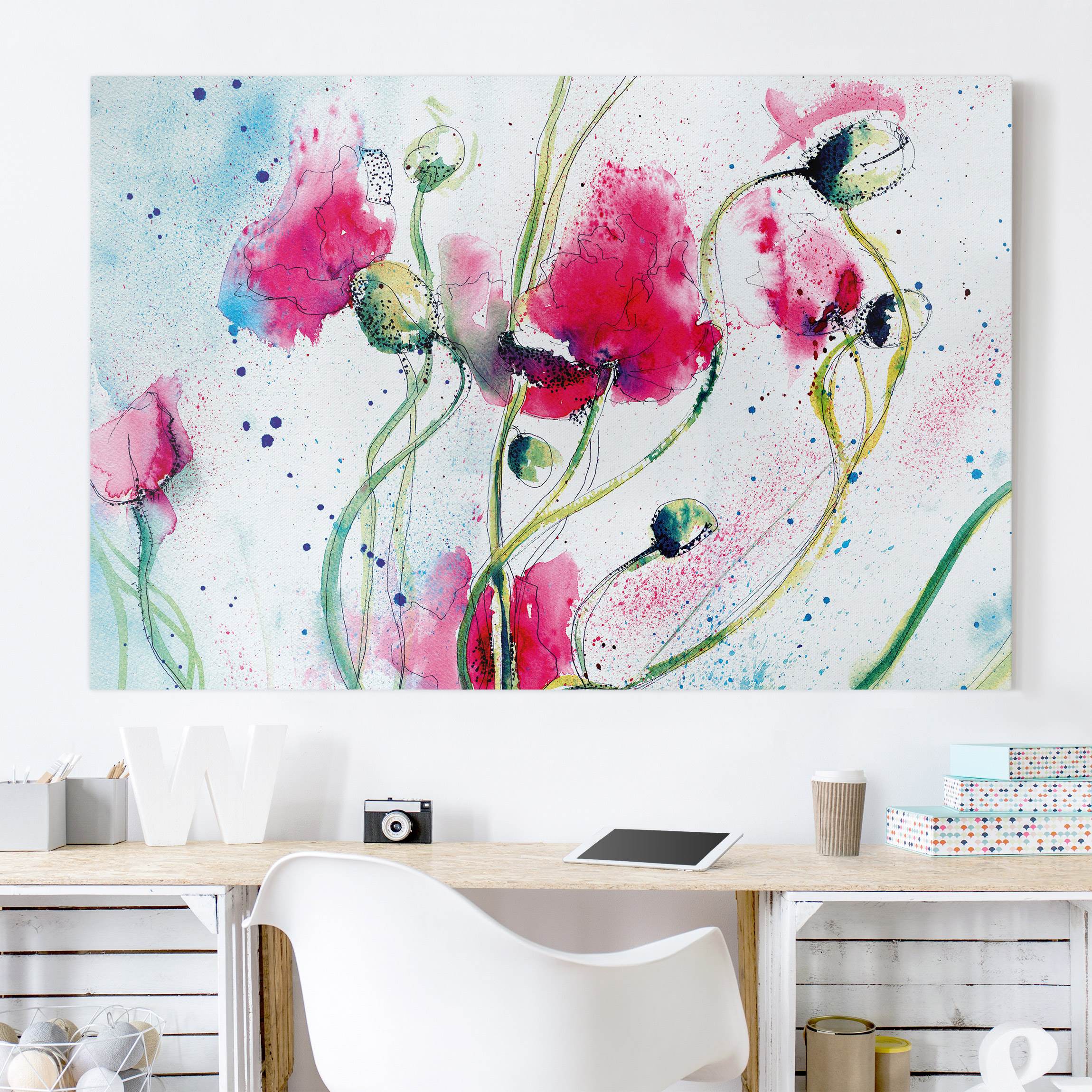 Leinwandbild Blumen Painted Poppies