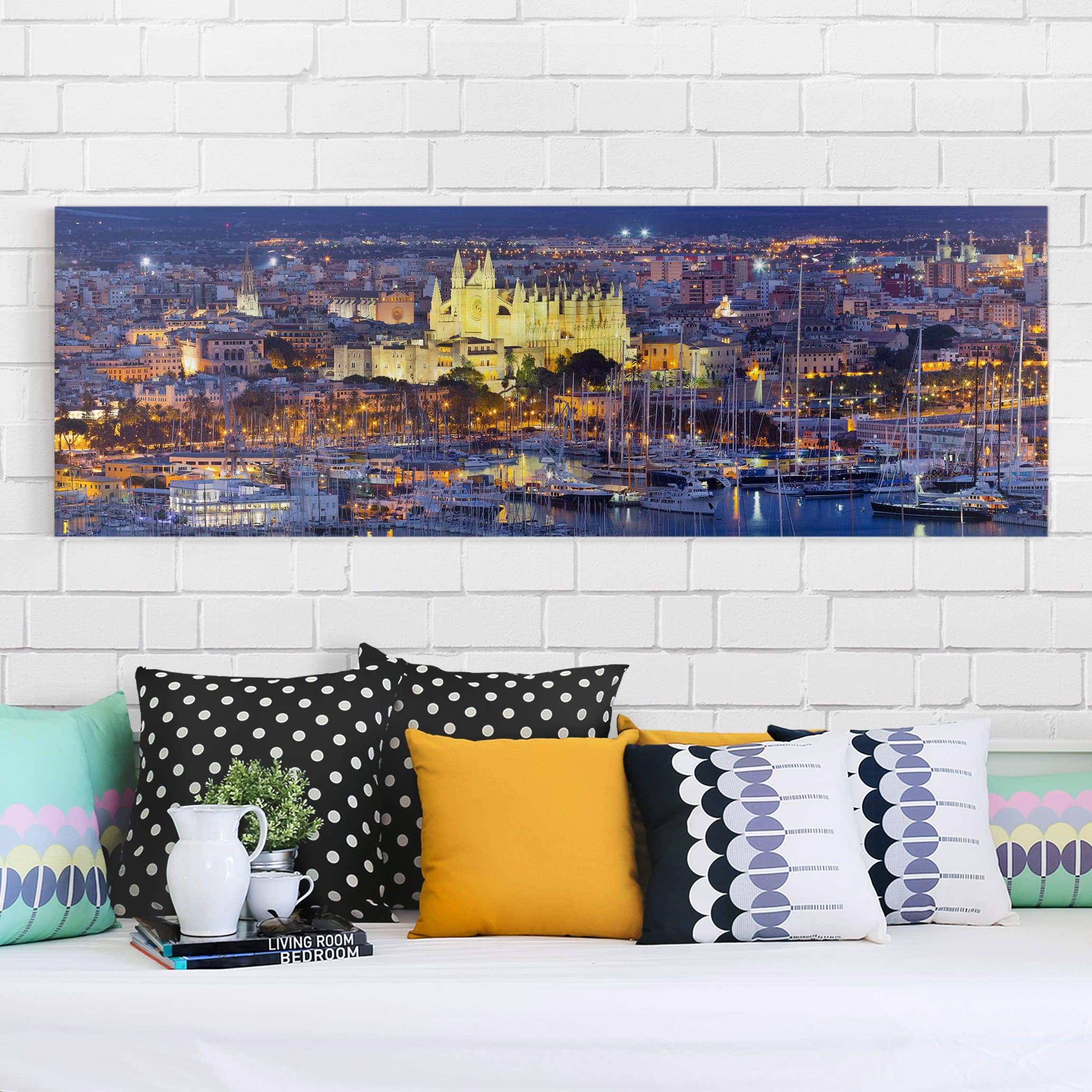 Leinwandbild Architektur & Skyline Palma de Mallorca City Skyline und Hafen