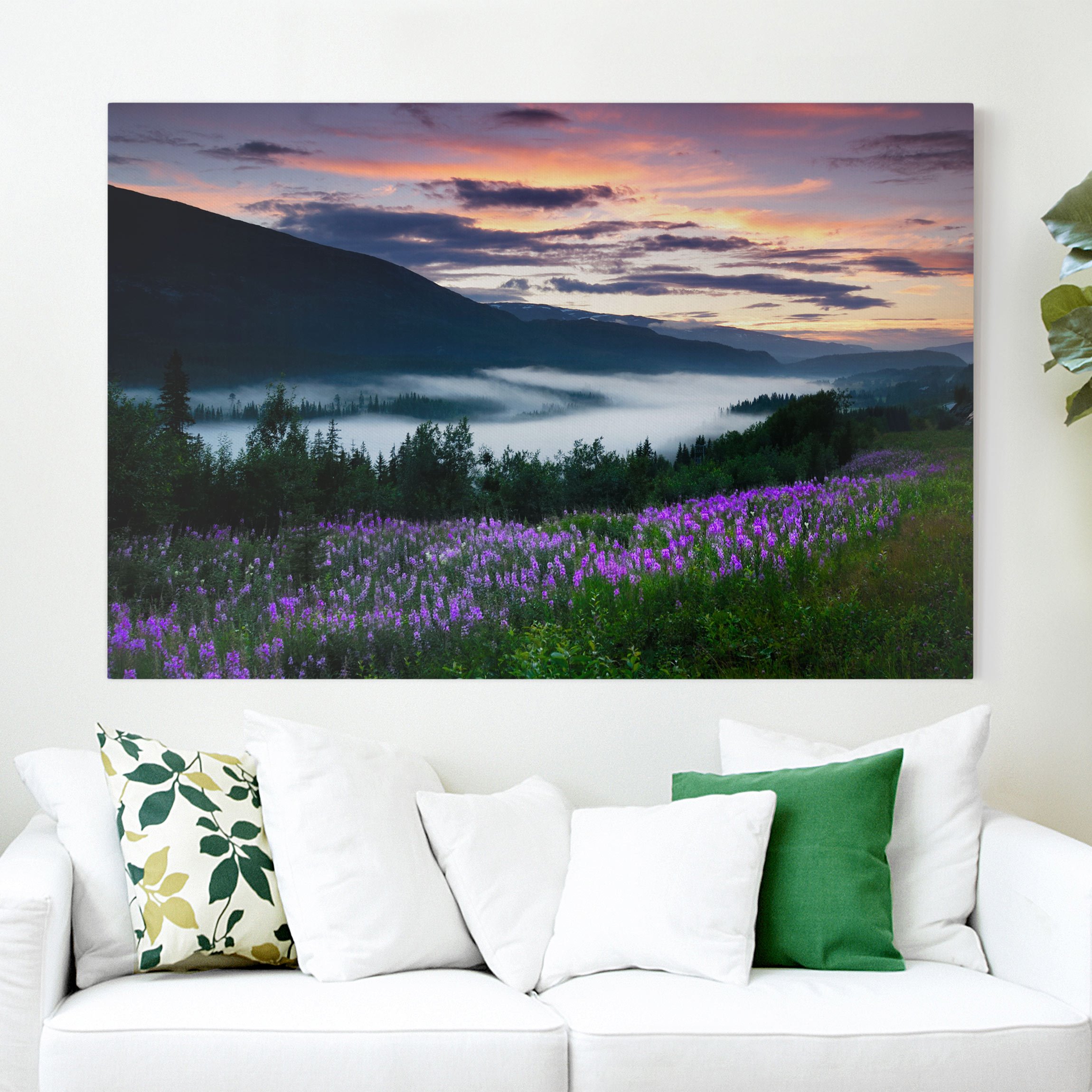 Leinwandbild - Querformat Paradiesisches Tal in Norwegen