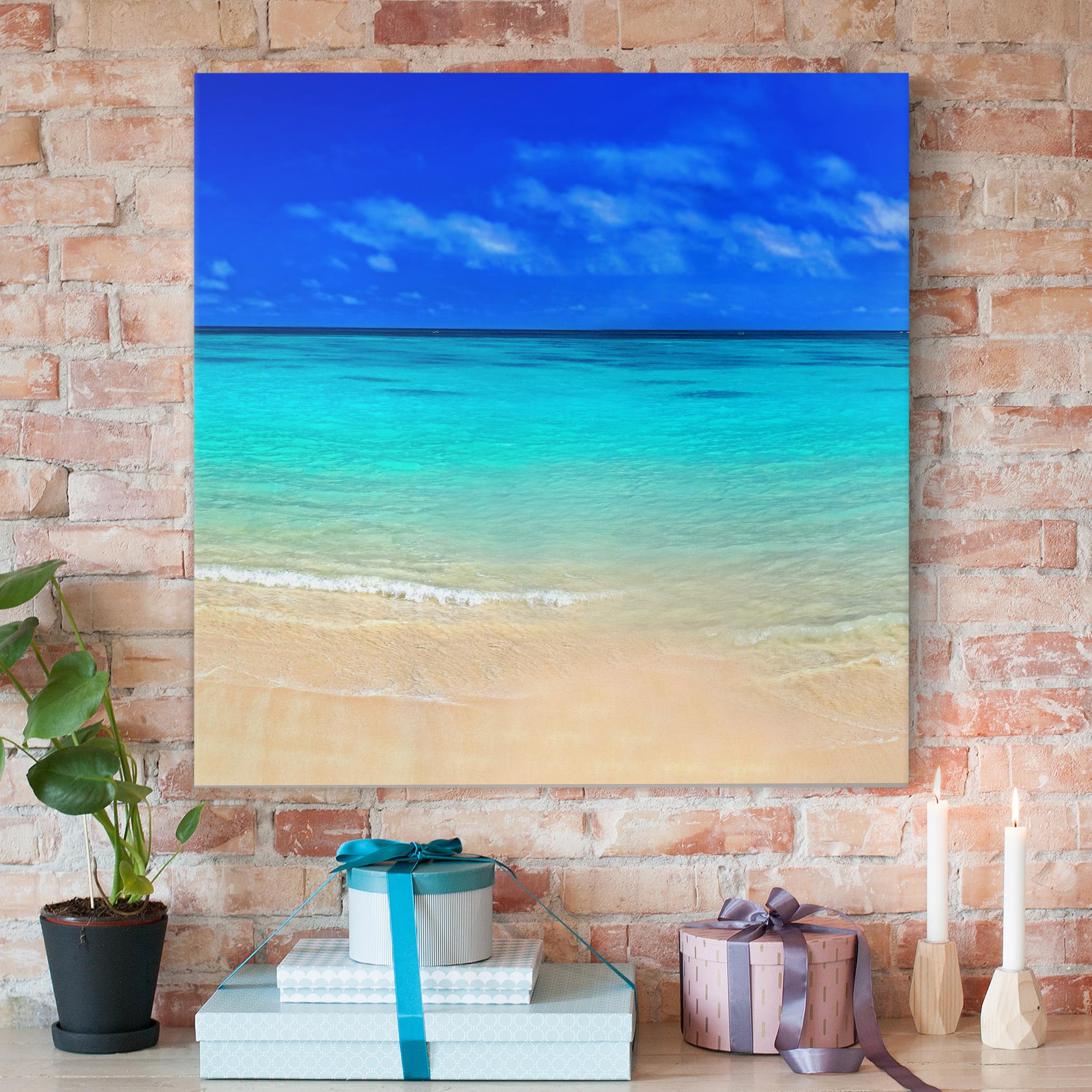 Leinwandbild - Quadrat Paradise Beach I