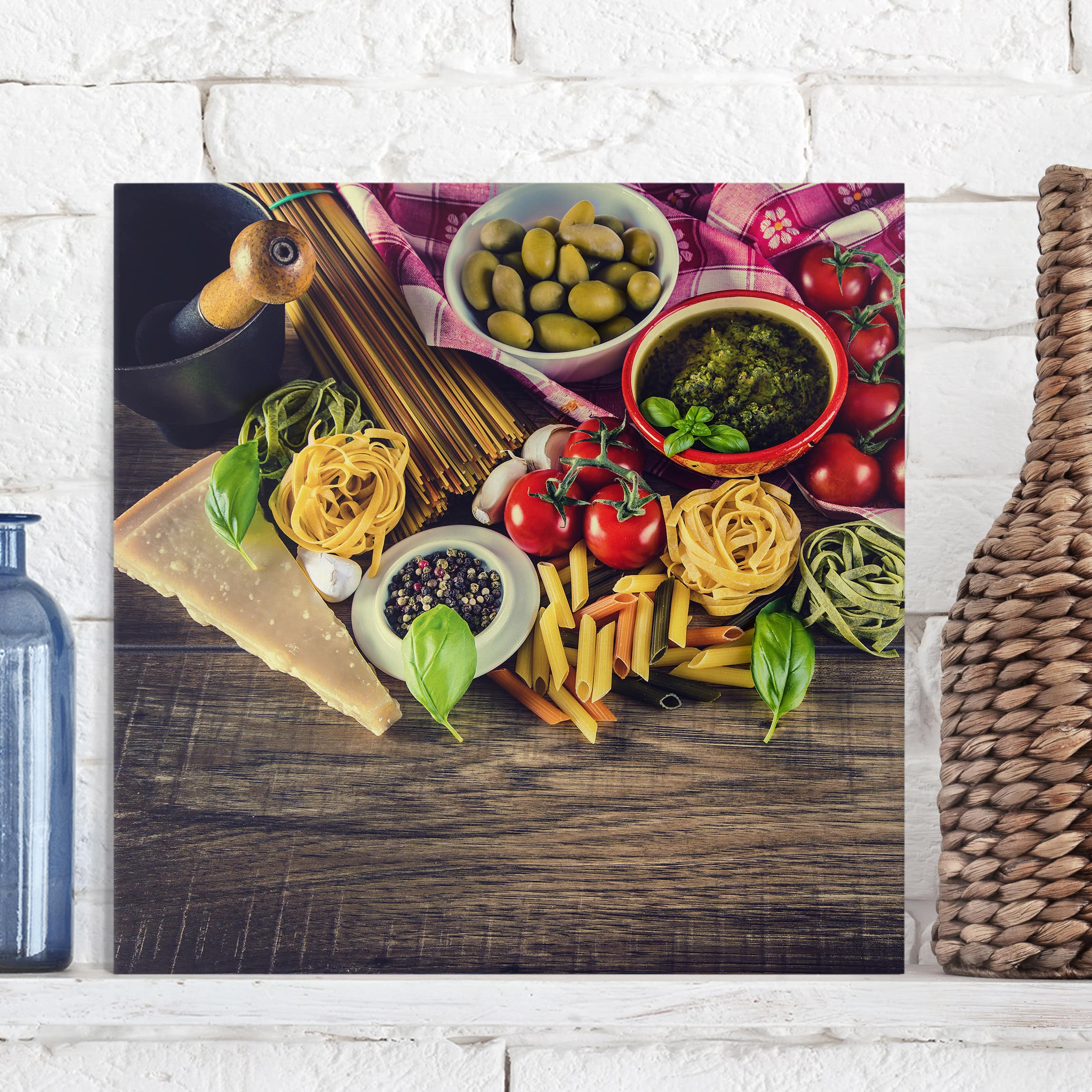 Leinwandbild - Quadrat Pasta