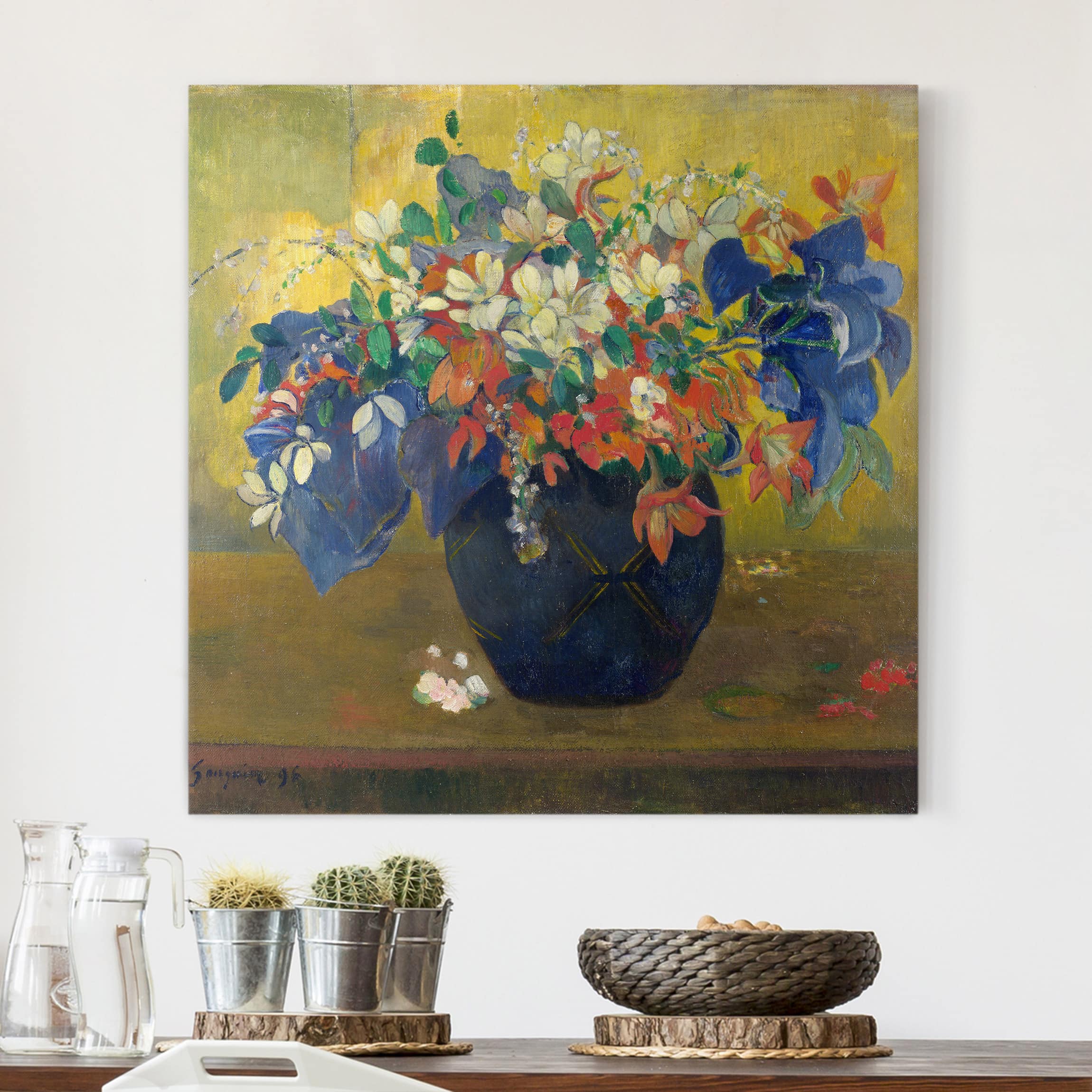 Leinwandbild Kunstdruck Paul Gauguin - Vase mit Blumen