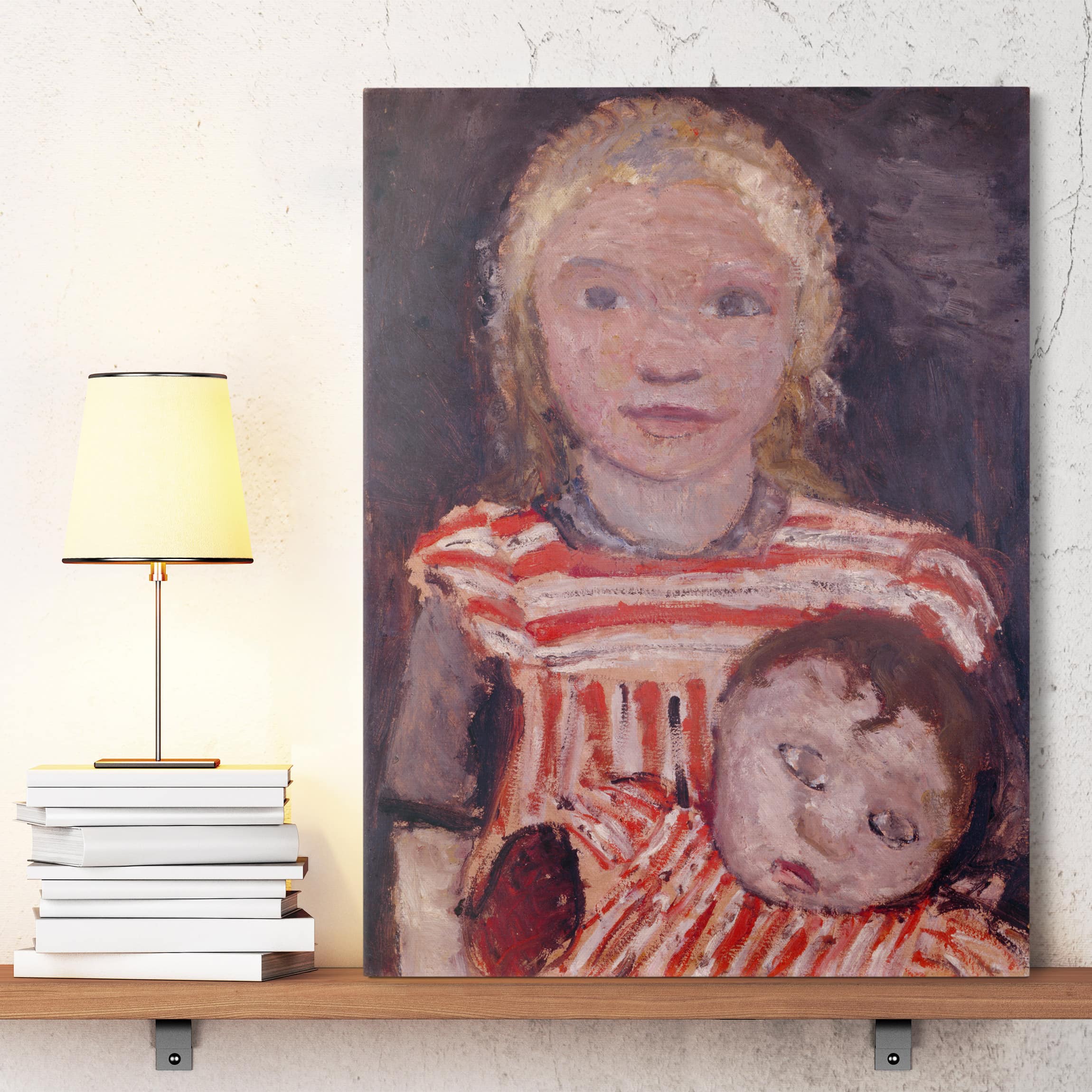 Leinwandbild Kunstdruck Paula Modersohn-Becker - Mädchen mit Puppe