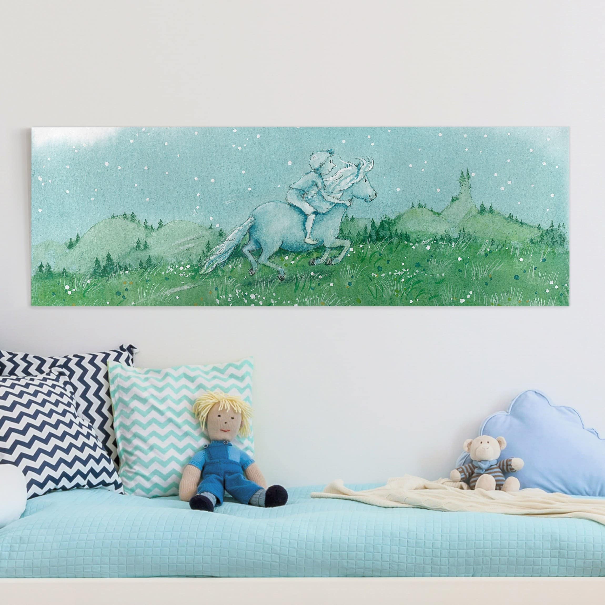 Leinwandbild - Panorama Zauberpony Geschichten - Pit und Pauline