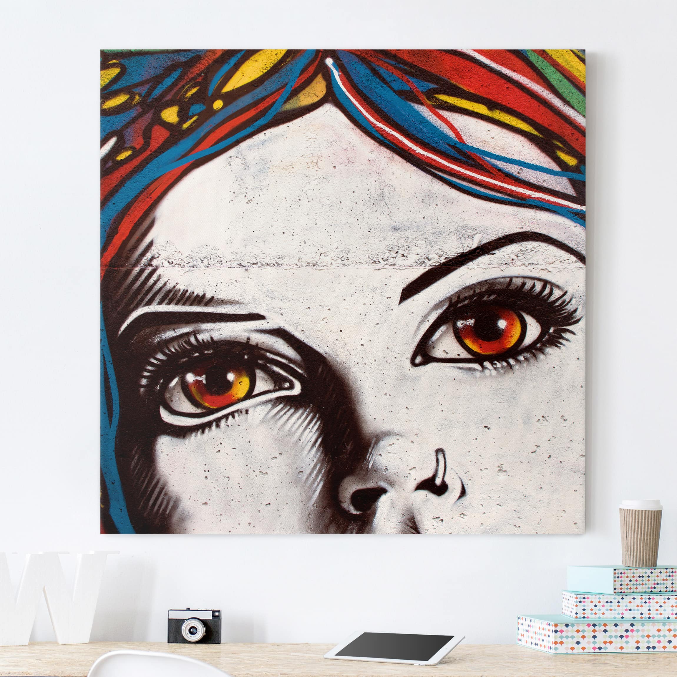 Leinwandbild - Quadrat Punk Graffiti