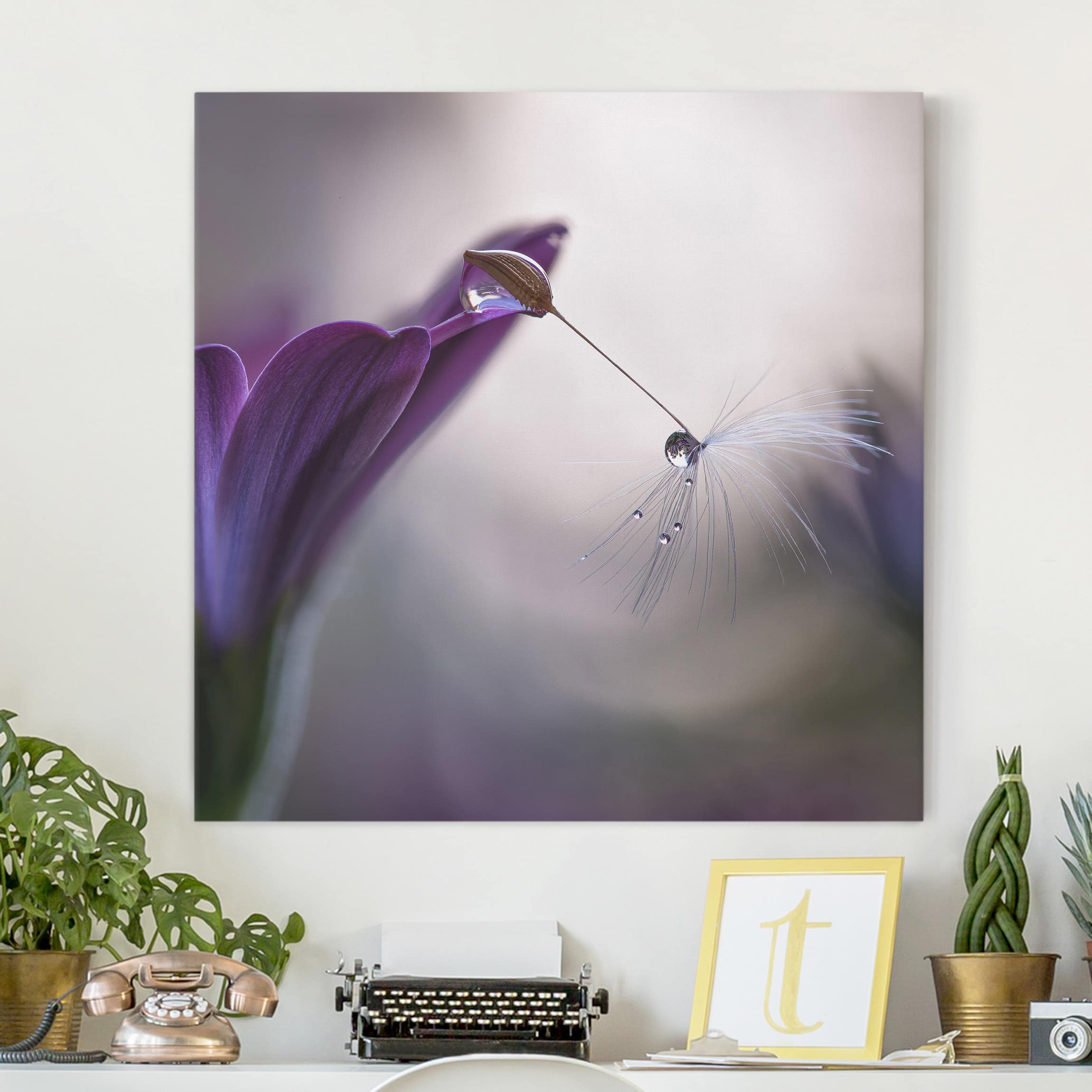 Leinwandbild Blumen Purple Rain
