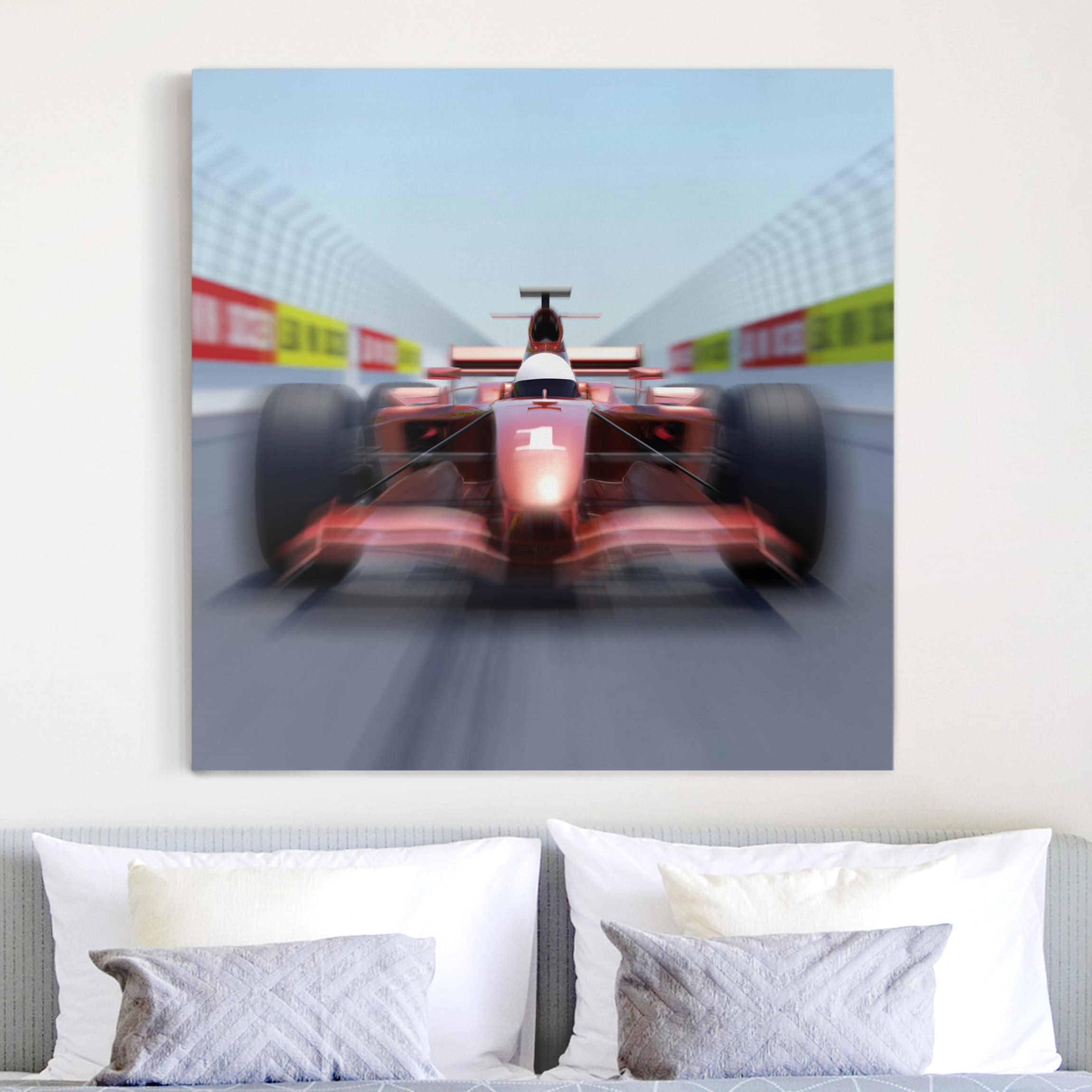 Leinwandbild - Quadrat Rennauto