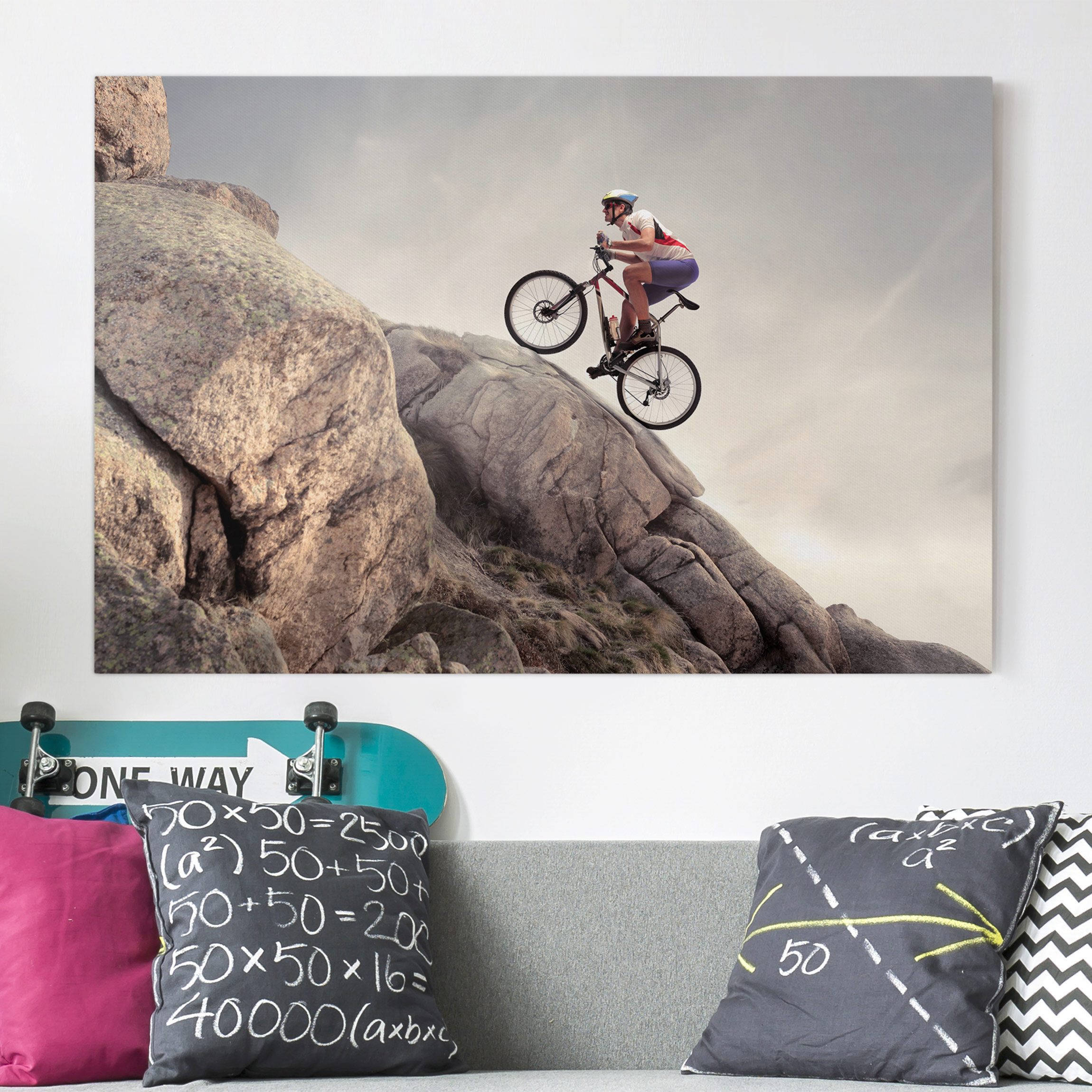 Leinwandbild - Querformat Riding up that hill