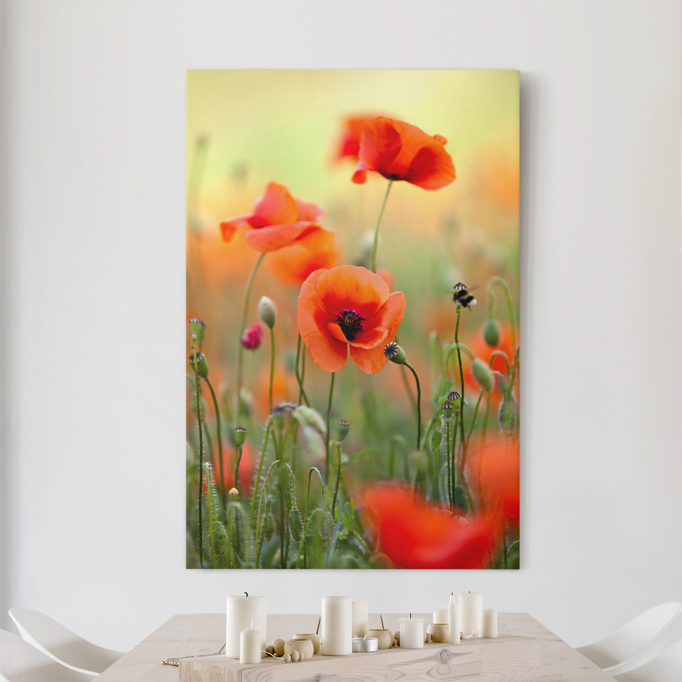 Leinwandbild Blumen Roter Sommermohn