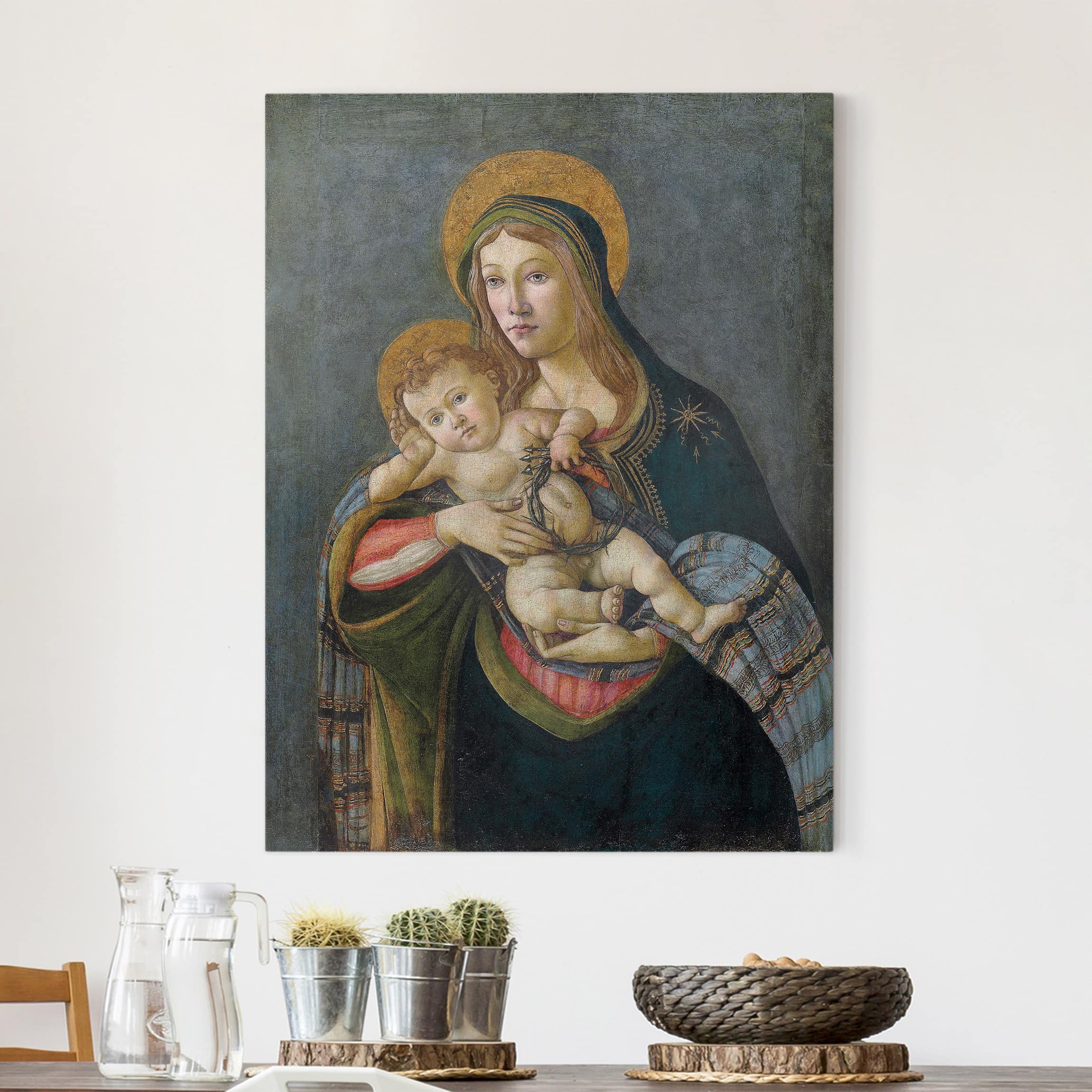 Leinwandbild Kunstdruck Sandro Botticelli - Madonna und Kind