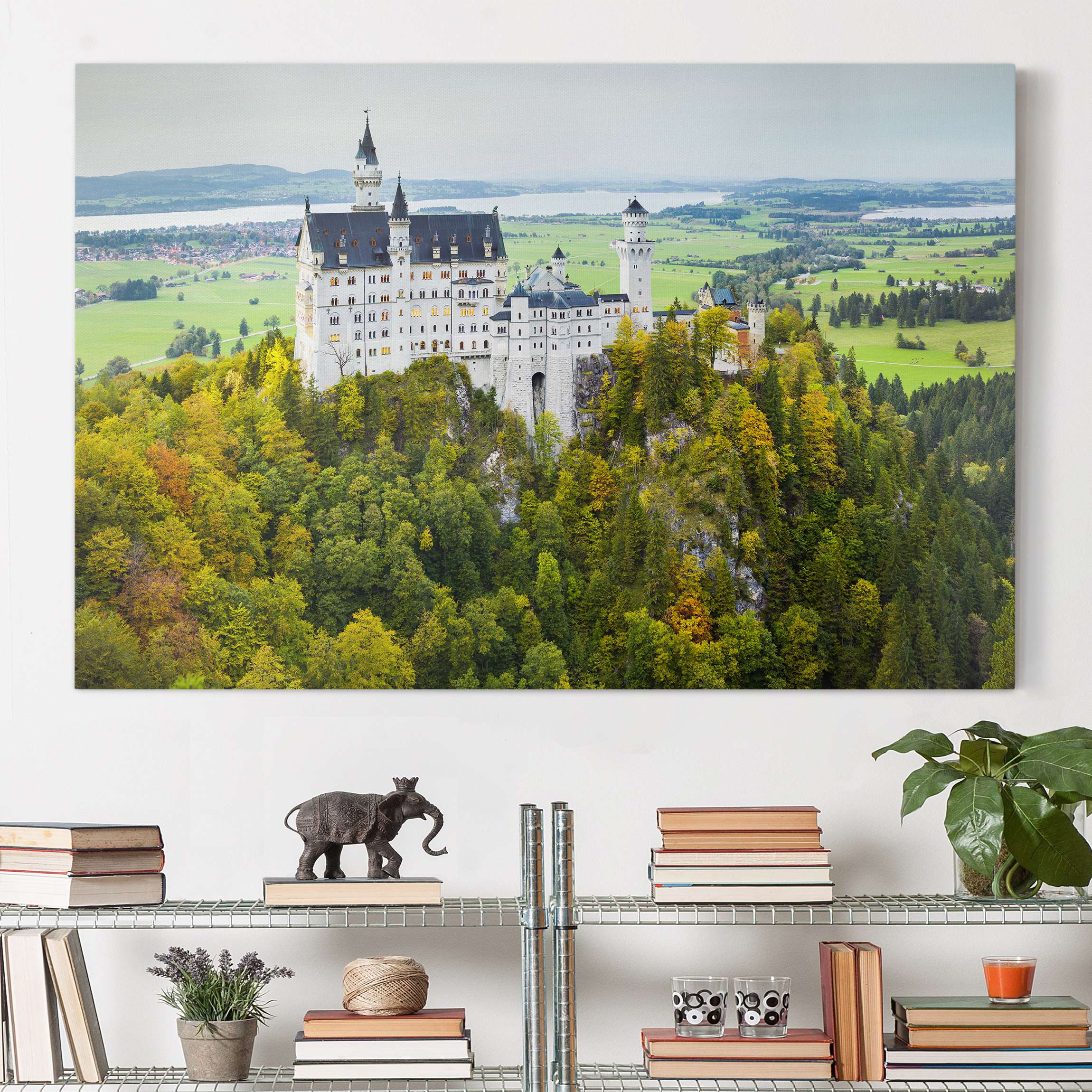 Leinwandbild - Querformat Schloss Neuschwanstein Panorama