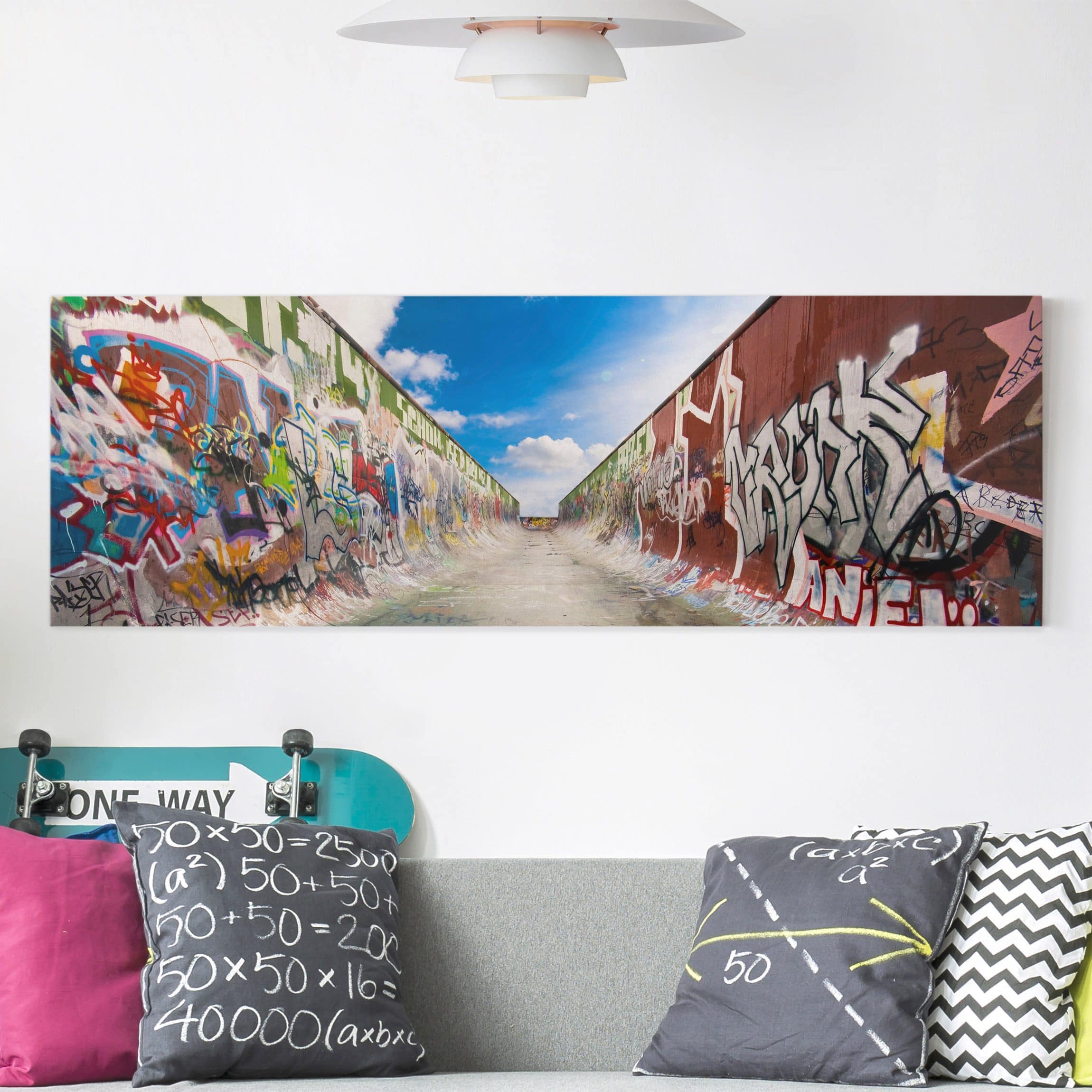 Leinwandbild - Panorama Skate Graffiti