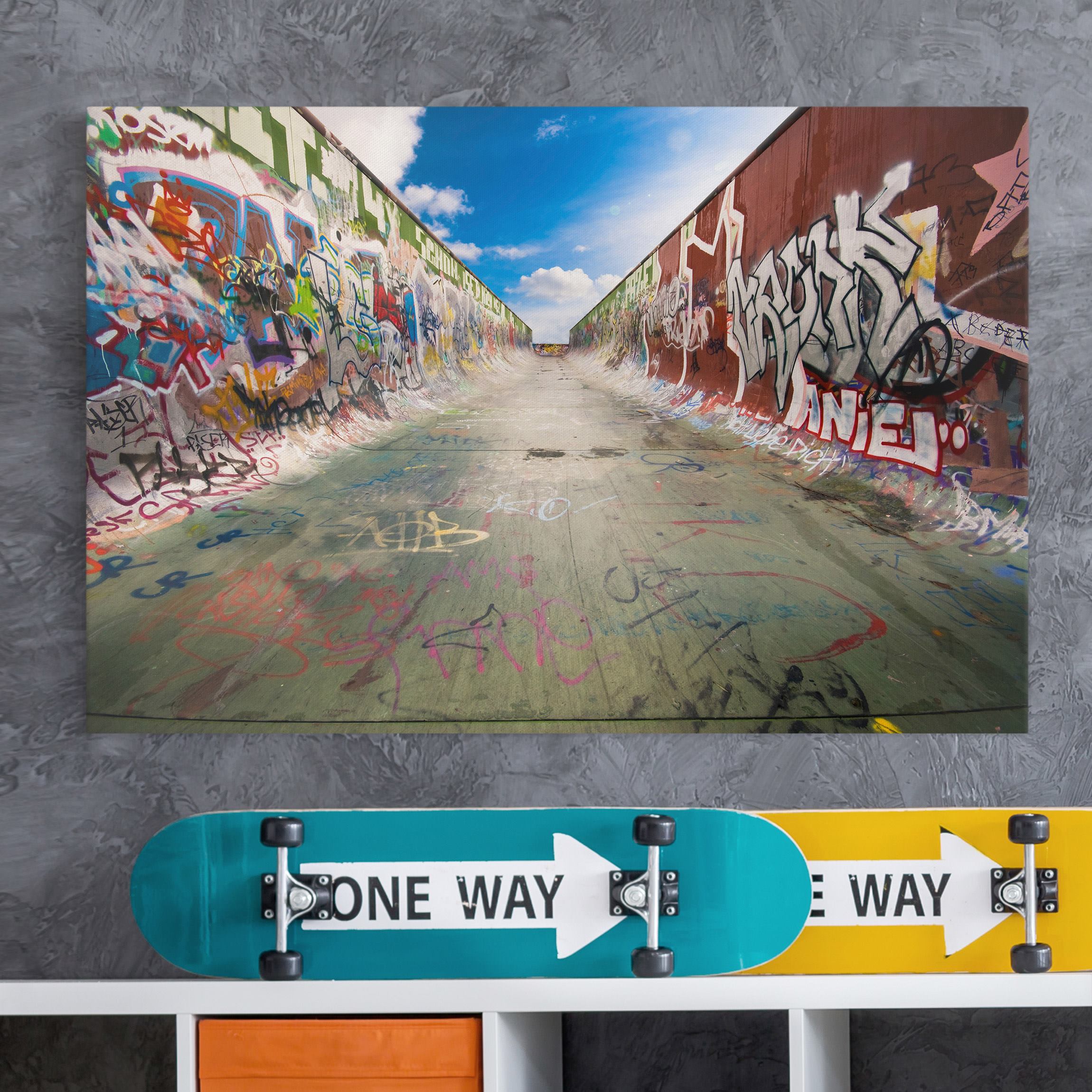 Leinwandbild - Querformat Skate Graffiti