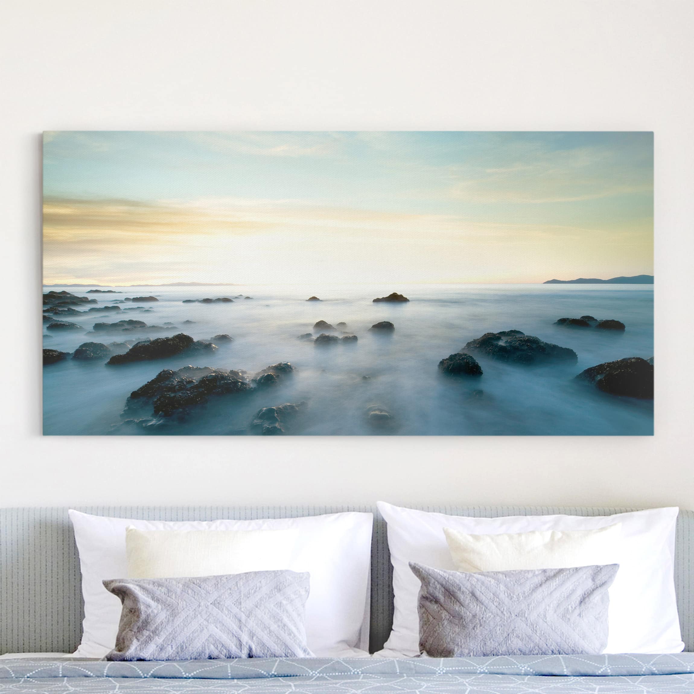 Leinwandbild - Querformat Sonnenuntergang über dem Ozean