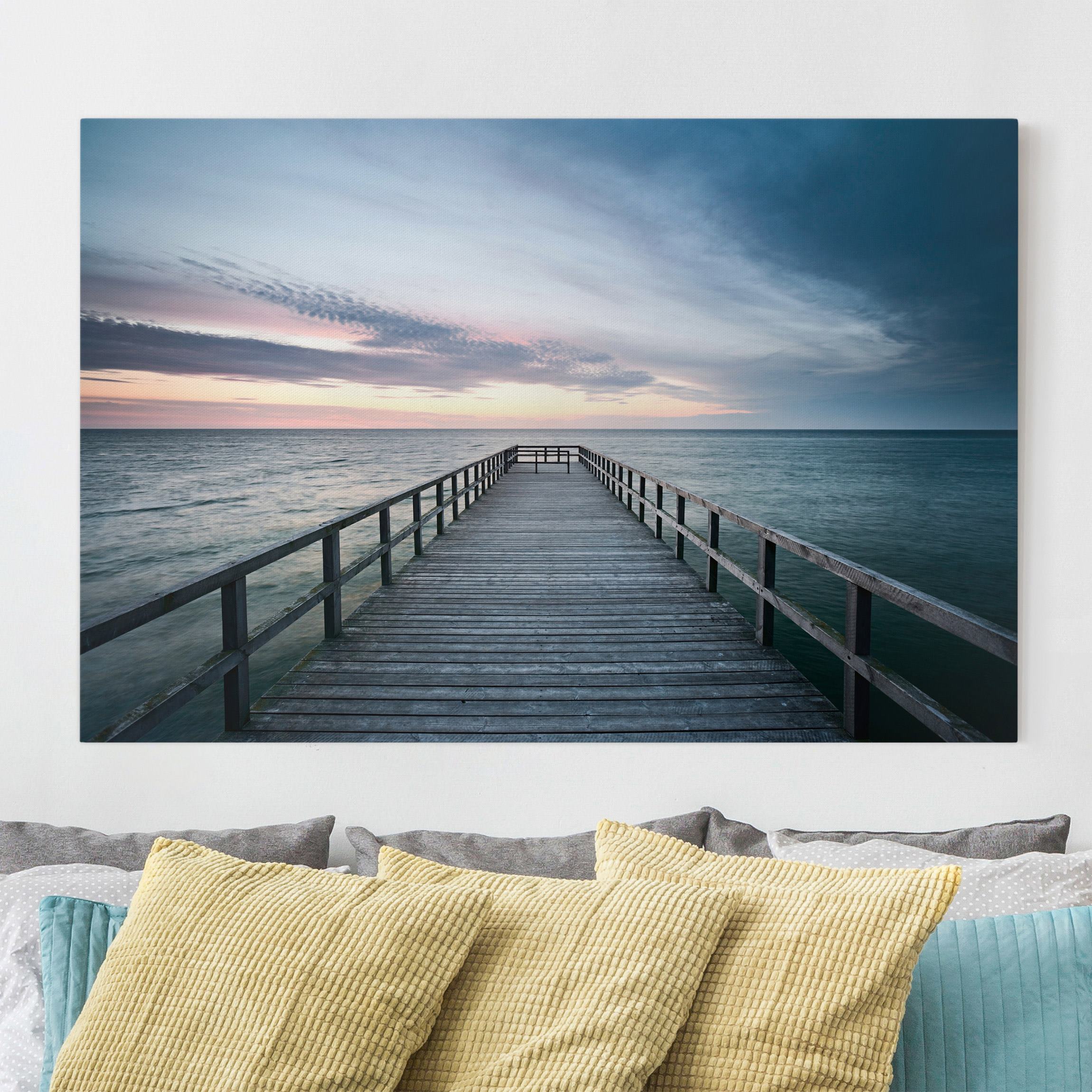Leinwandbild - Querformat Steg Promenade