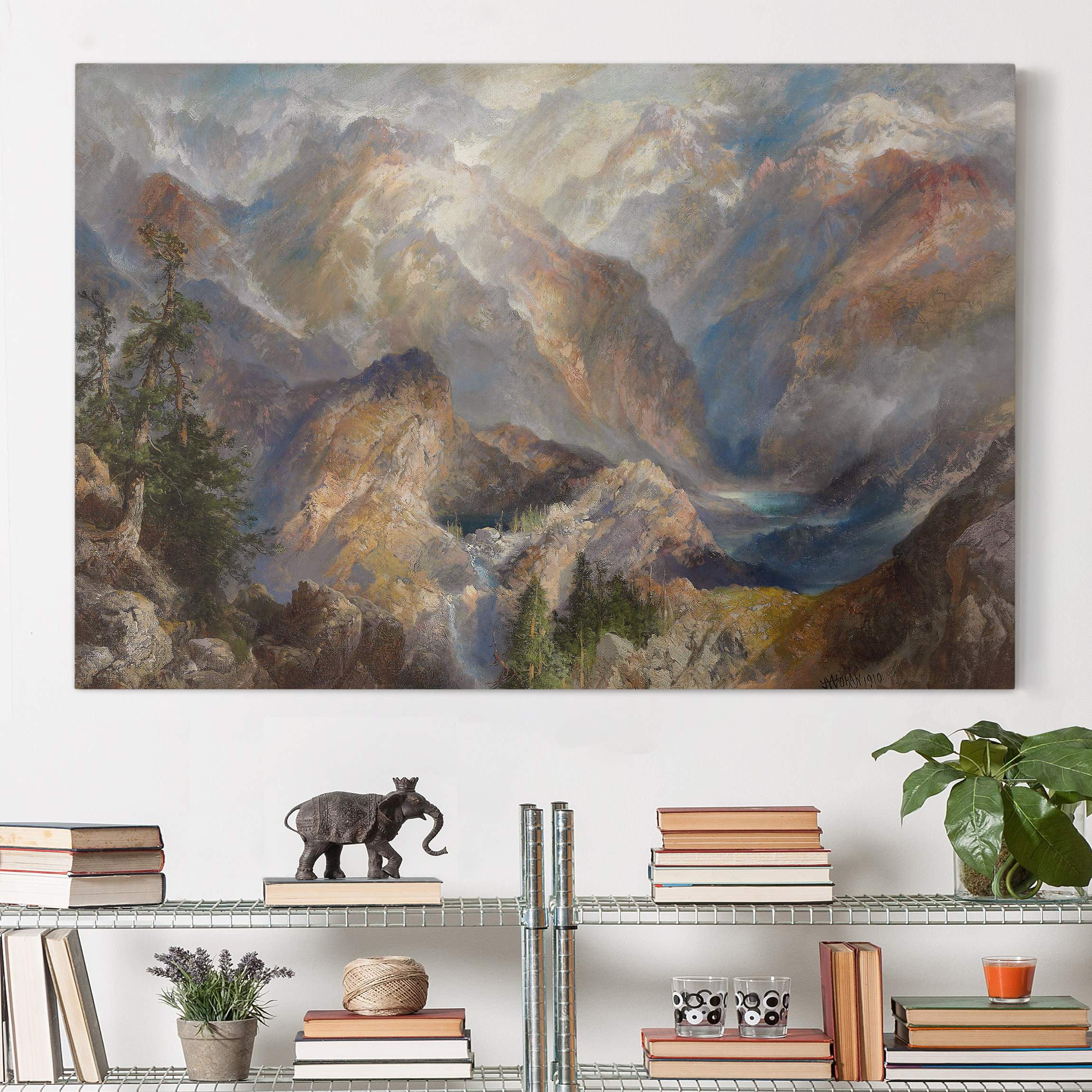 Leinwandbild Kunstdruck Thomas Moran - Morgen in den Sierras