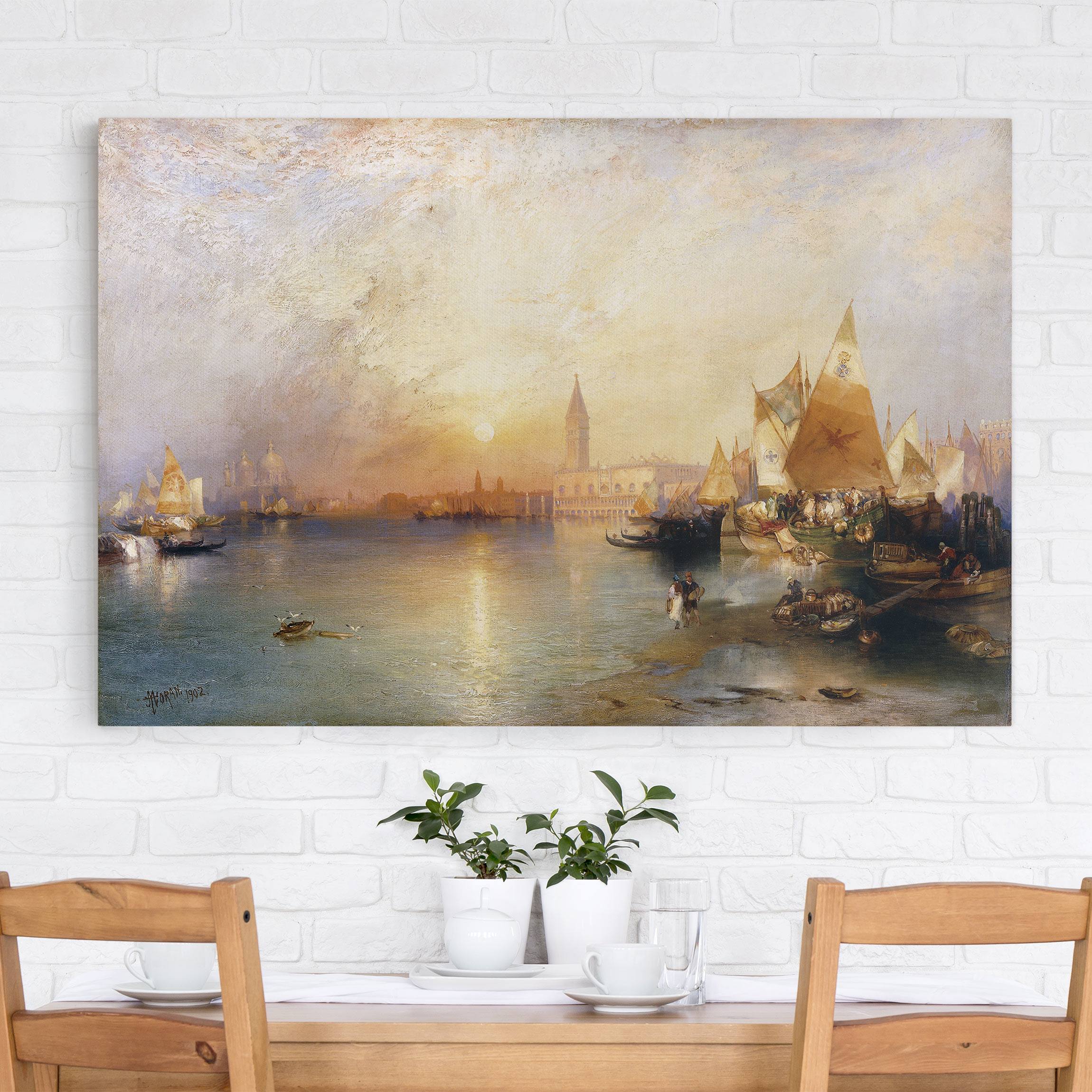Leinwandbild - Querformat Thomas Moran - Venedig bei Sonnenuntergang