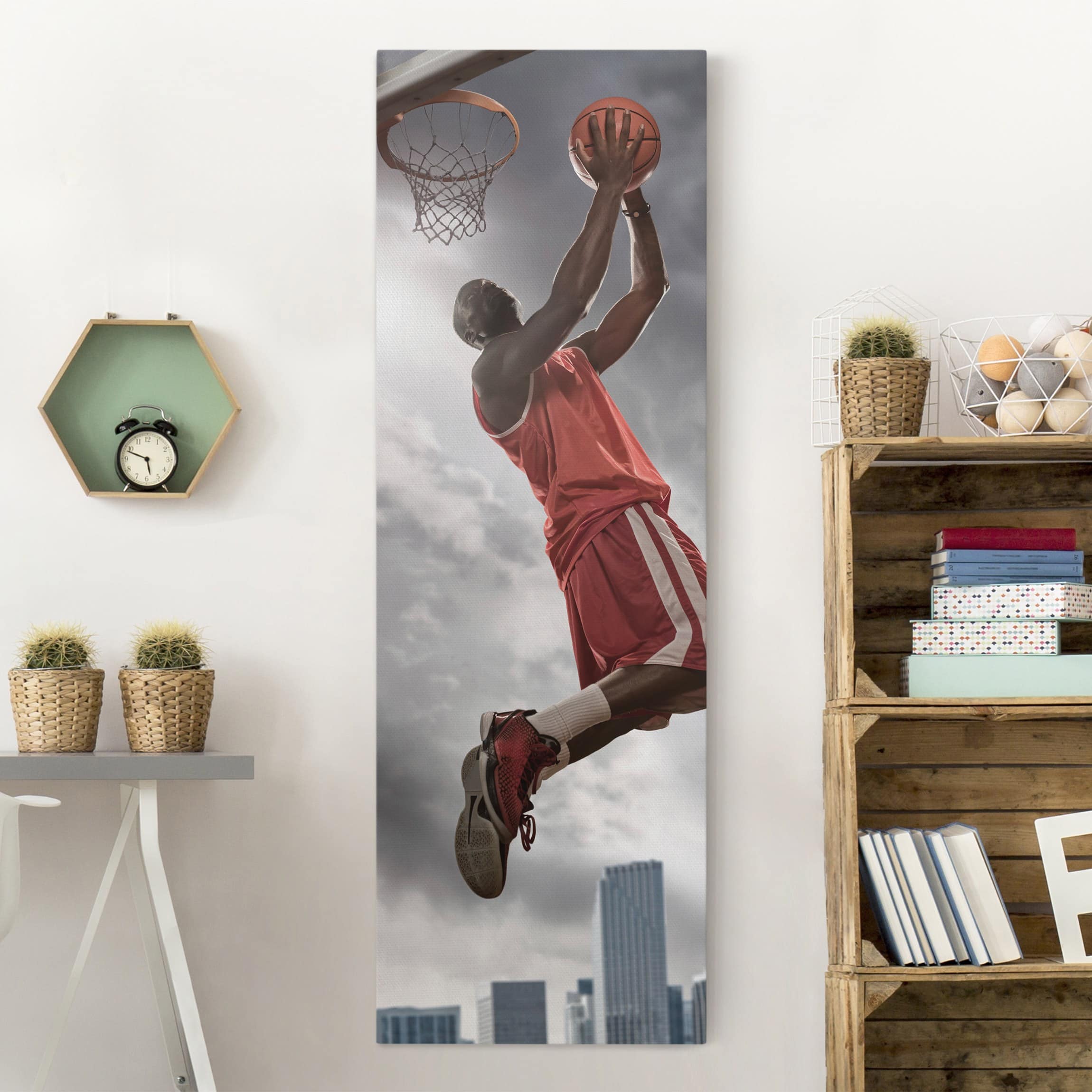 Leinwandbild - Hochformat Thunder Storm Slam Dunk