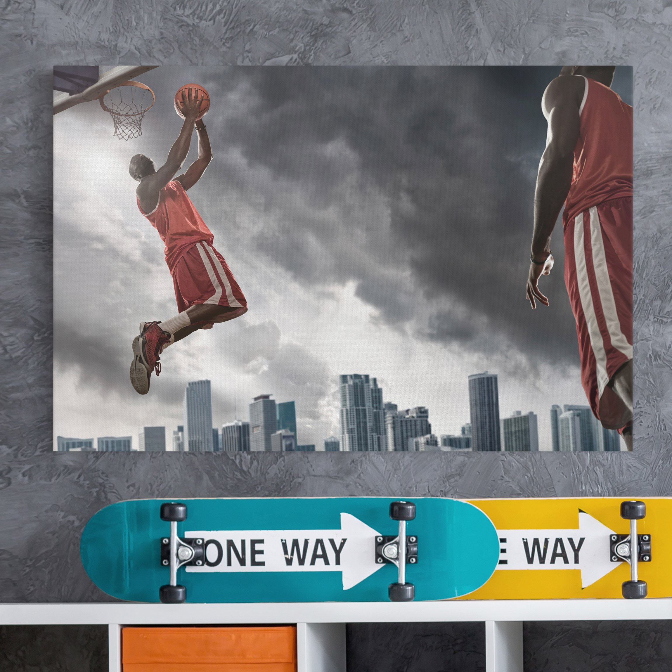 Leinwandbild - Querformat Thunder Storm Slam Dunk