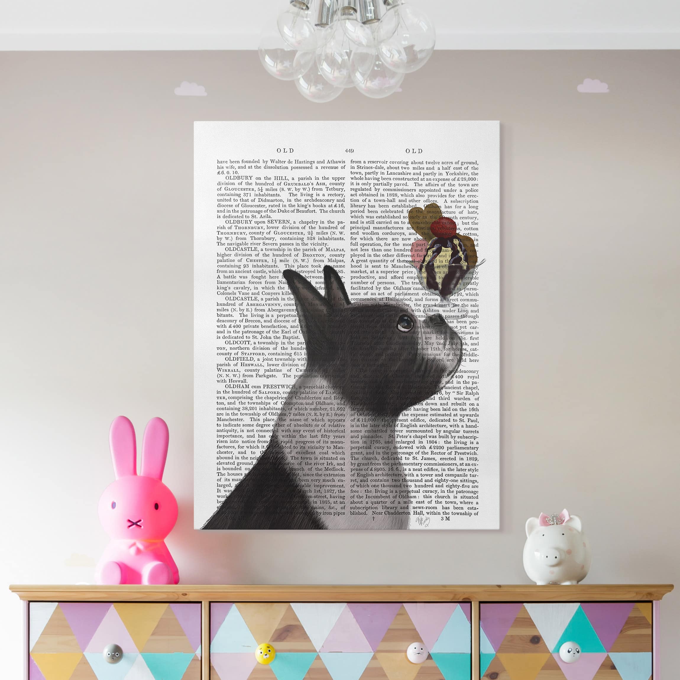 Leinwandbild - Hochformat Tierlektüre - Terrier mit Eis