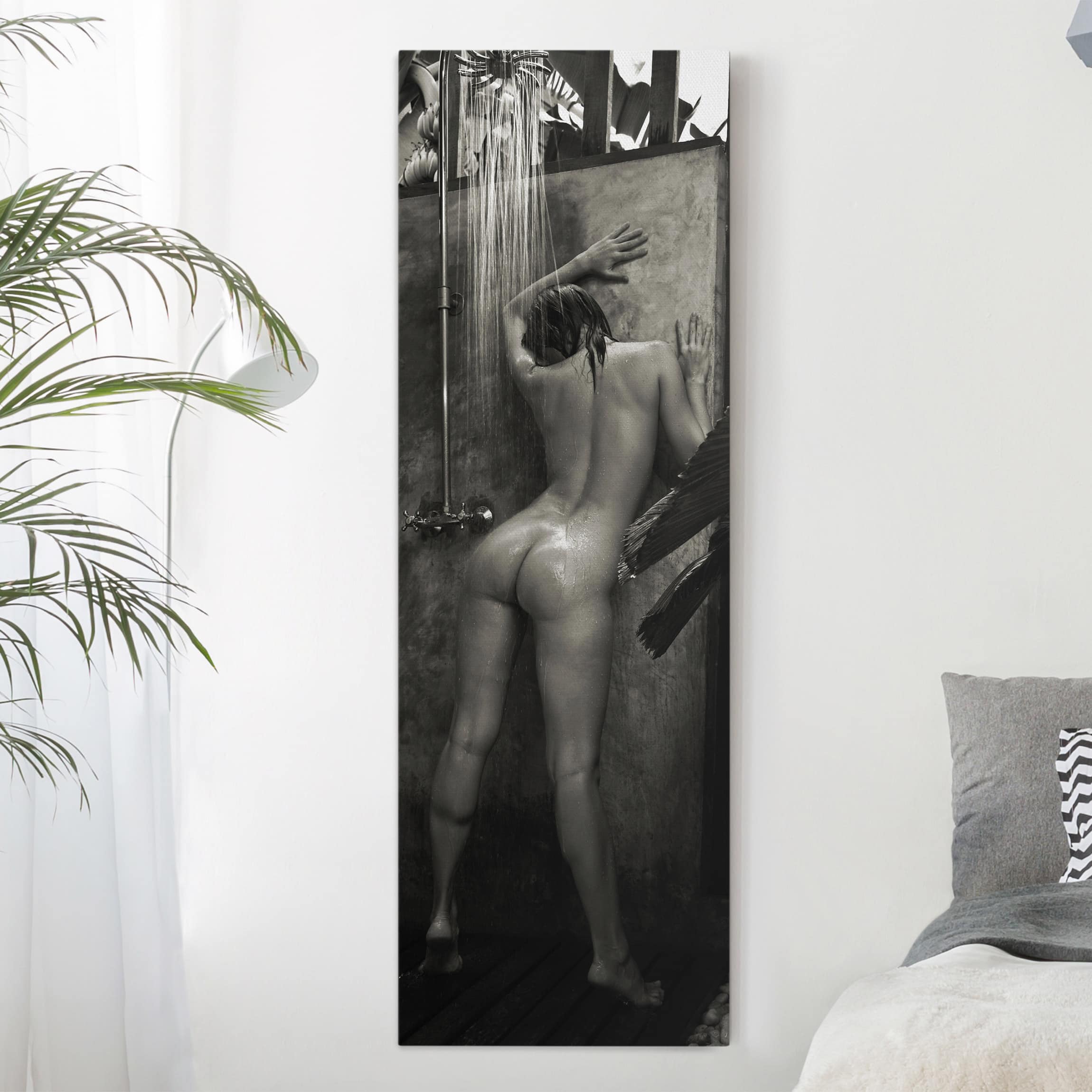 Leinwandbild Akt & Erotik Tropische Dusche