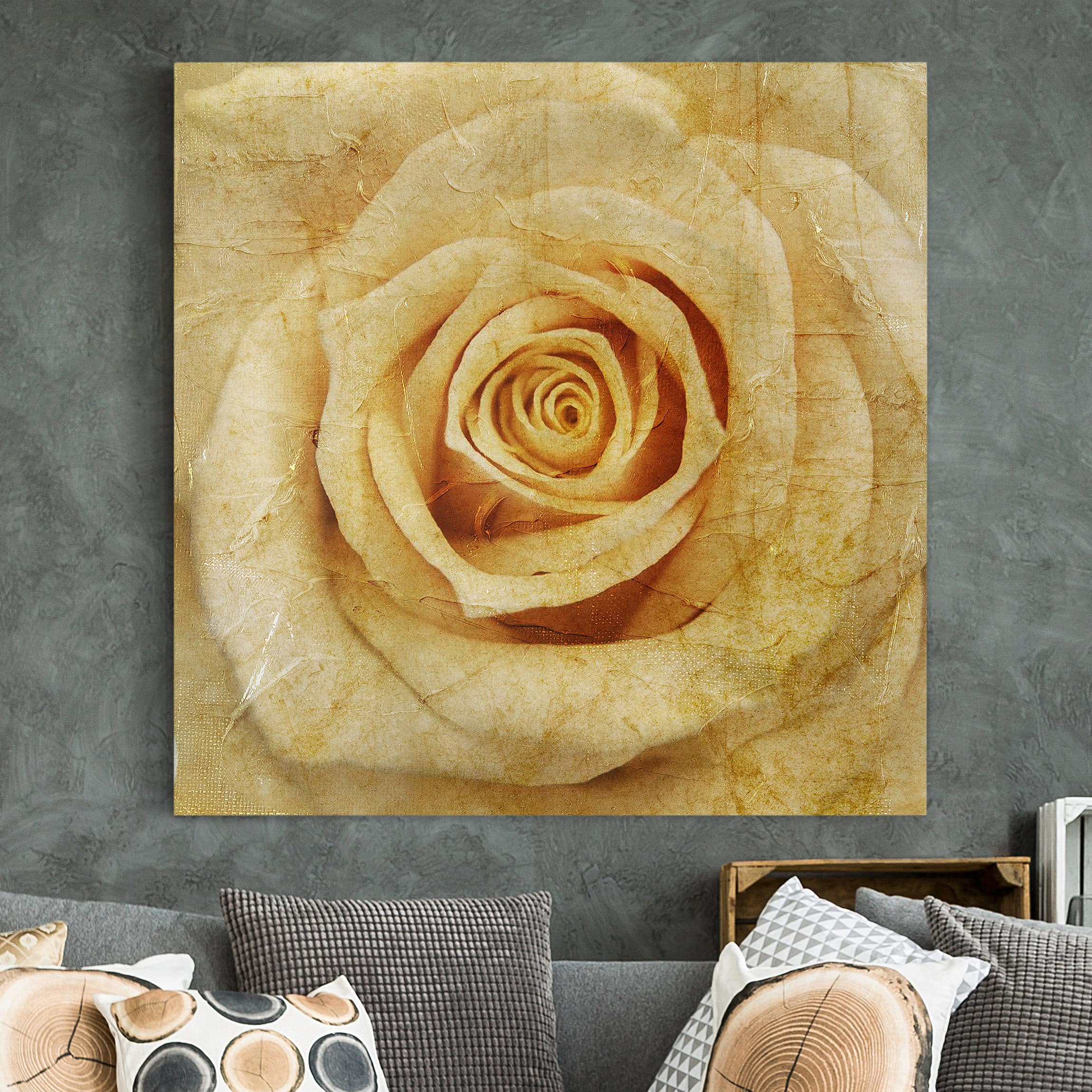 Leinwandbild Blumen Vintage Rose