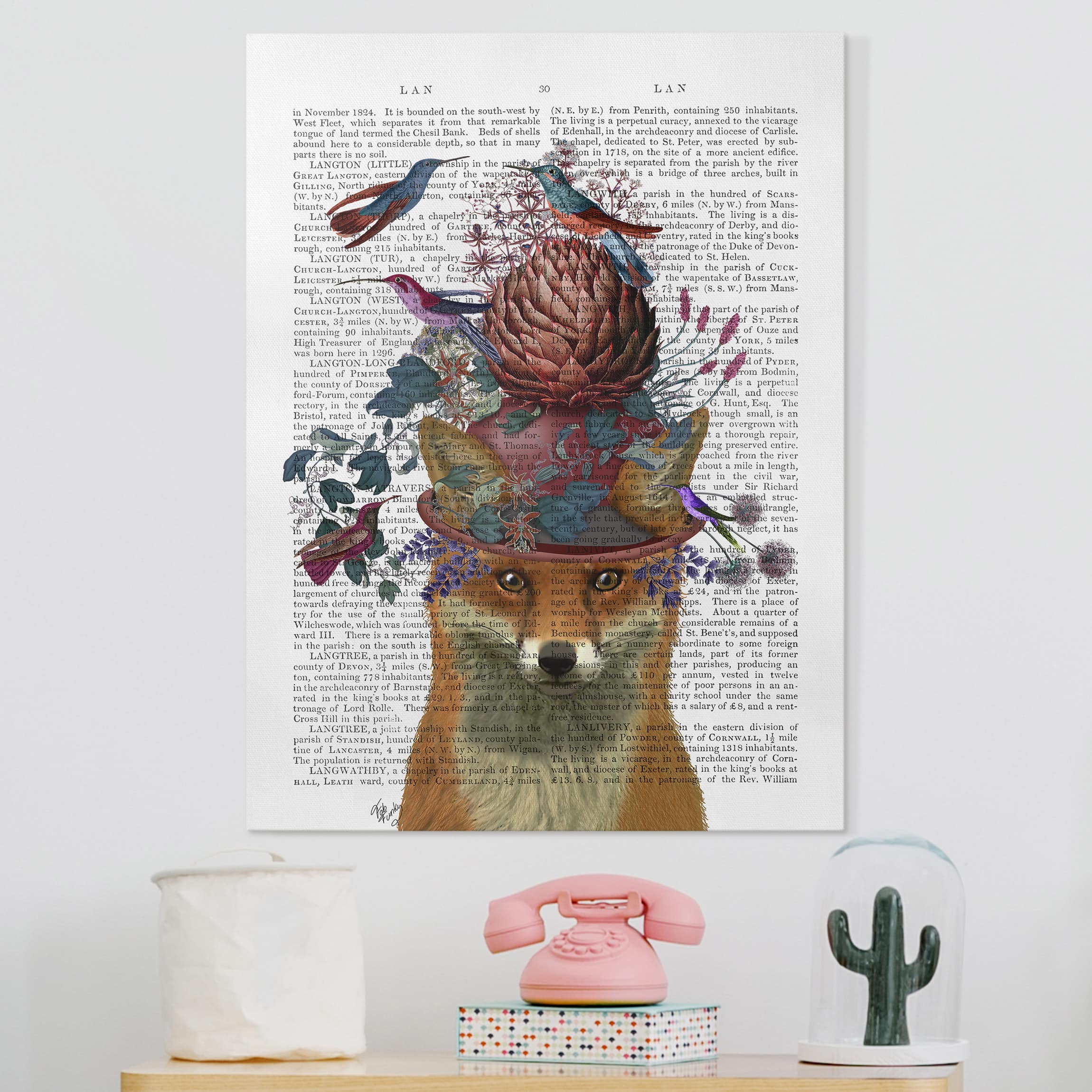 Leinwandbild Tiere Vogelfänger - Fuchs mit Artischocke