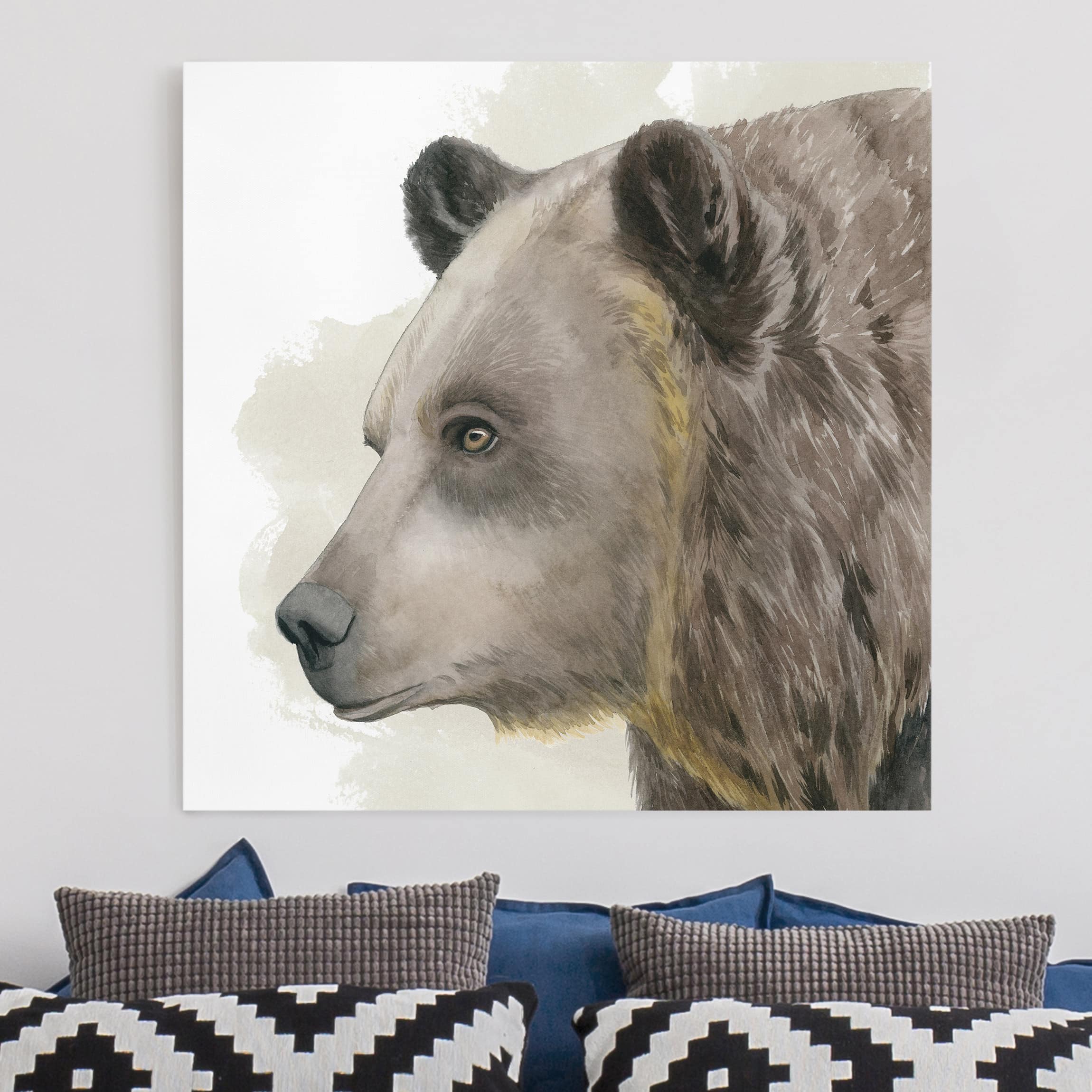 Leinwandbild - Quadrat Waldfreunde - Bär