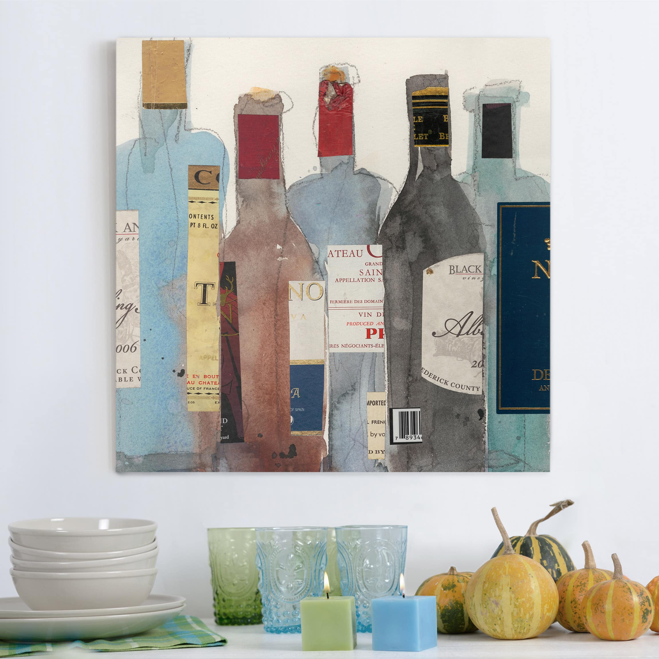 Leinwandbild - Quadrat Wein & Spirituosen II