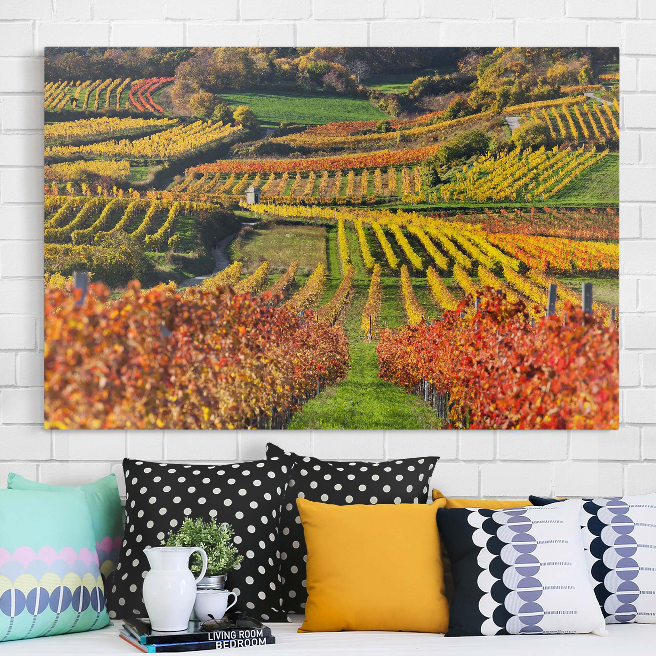 Leinwandbild Küche Weinberg Blick