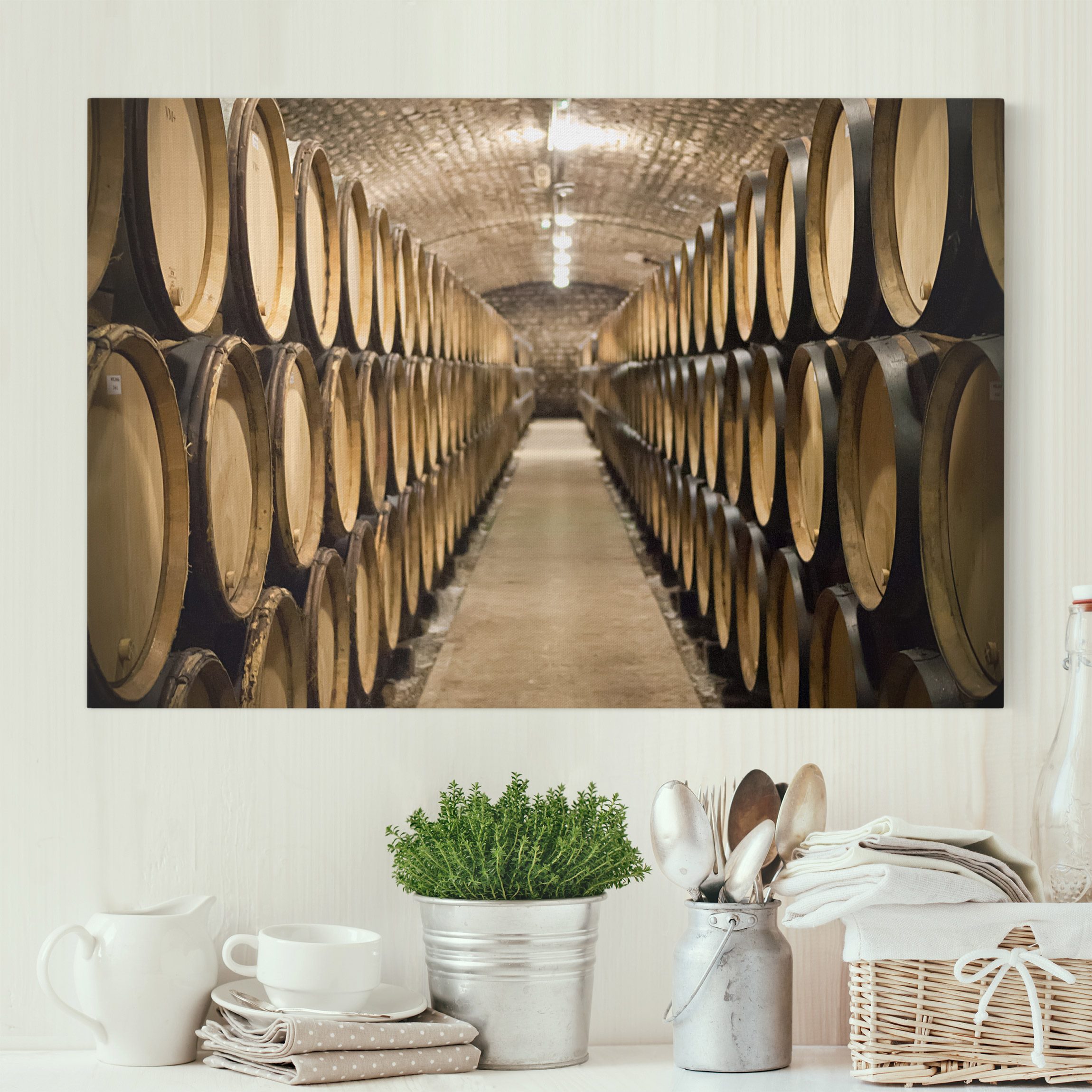 Leinwandbild Küche Weinkeller