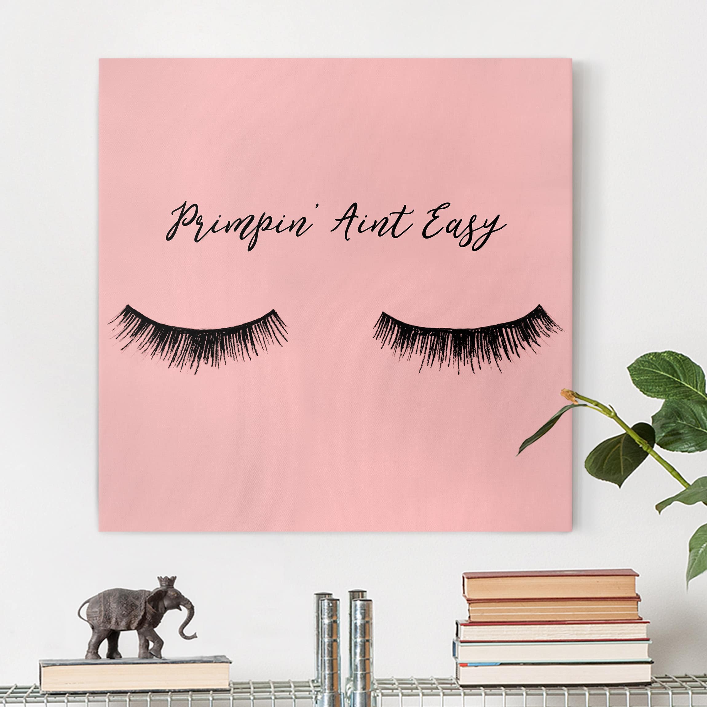 Leinwandbild - Quadrat Wimpern Chat - Primpin'