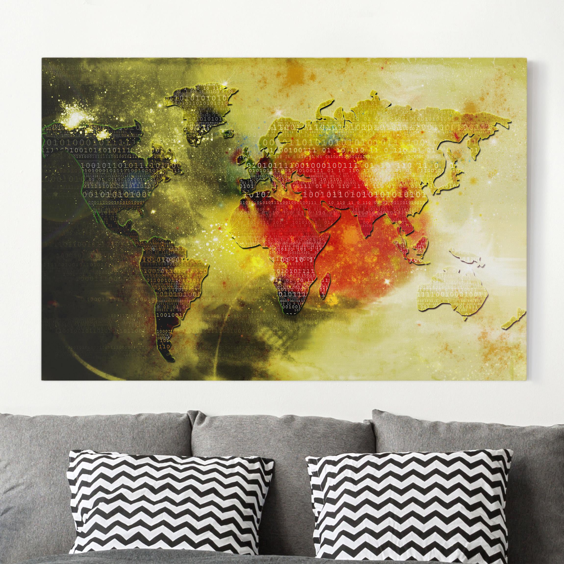 Leinwandbild - Querformat Worldcode