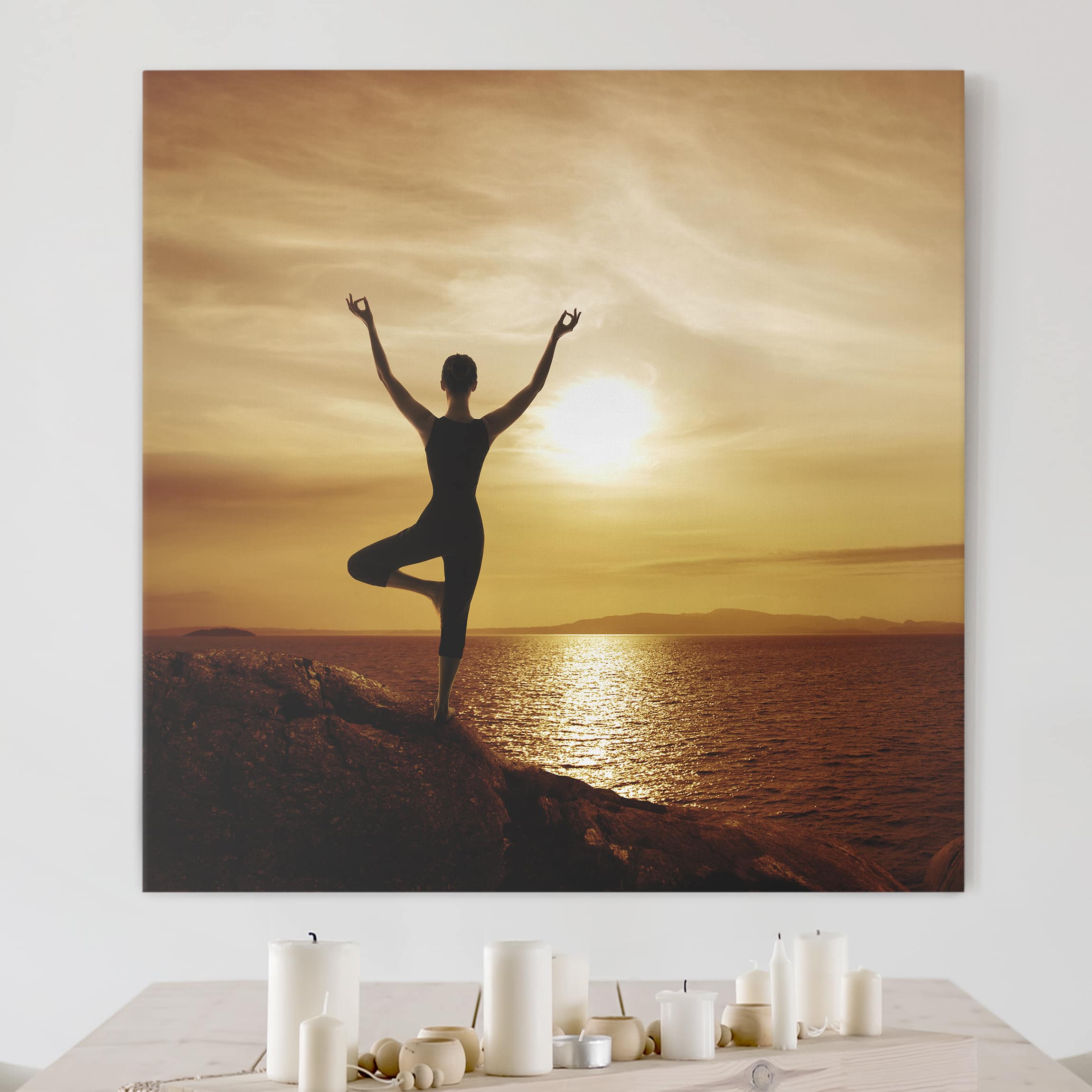 Leinwandbild - Quadrat Yoga