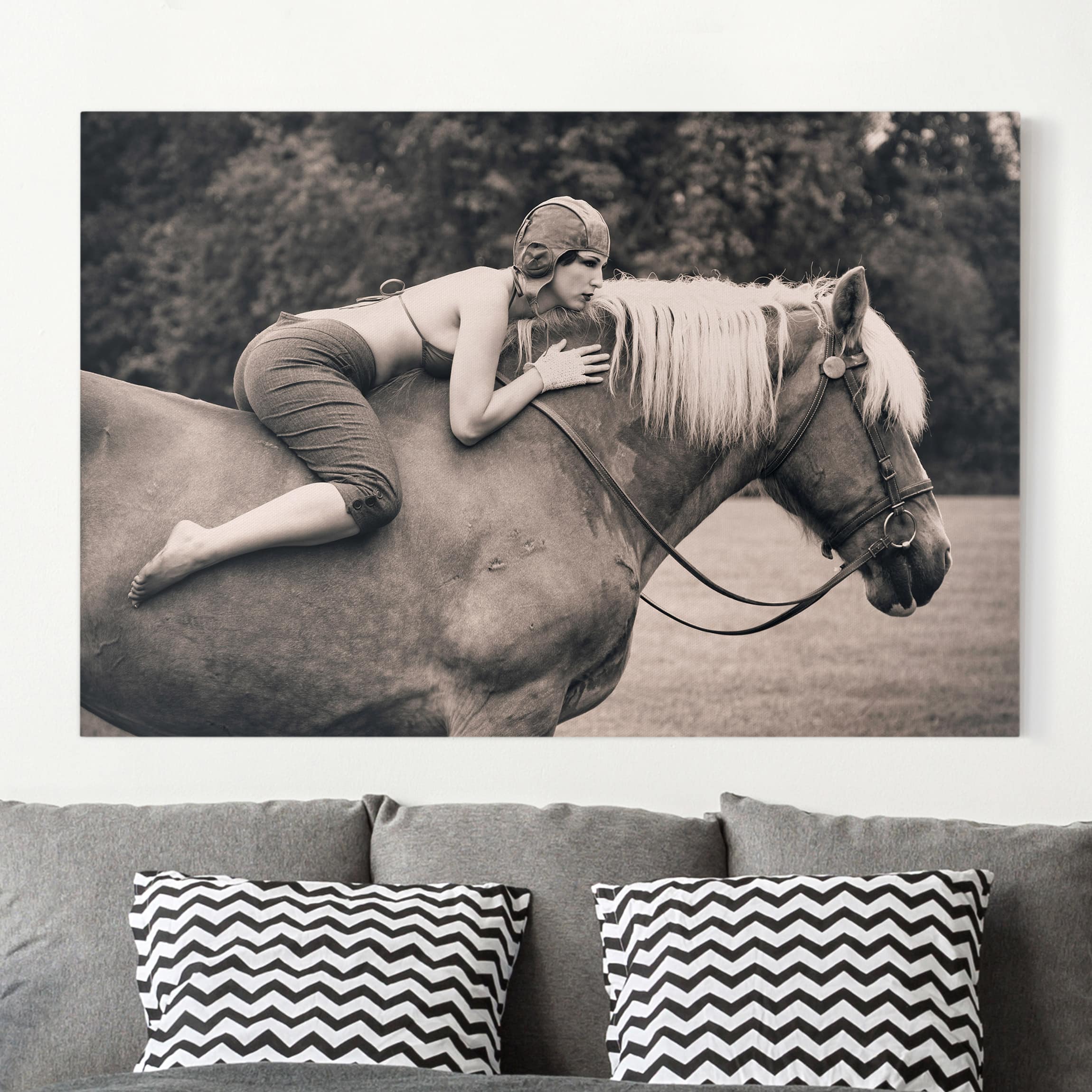 Leinwandbild Pferd Zum Rennen