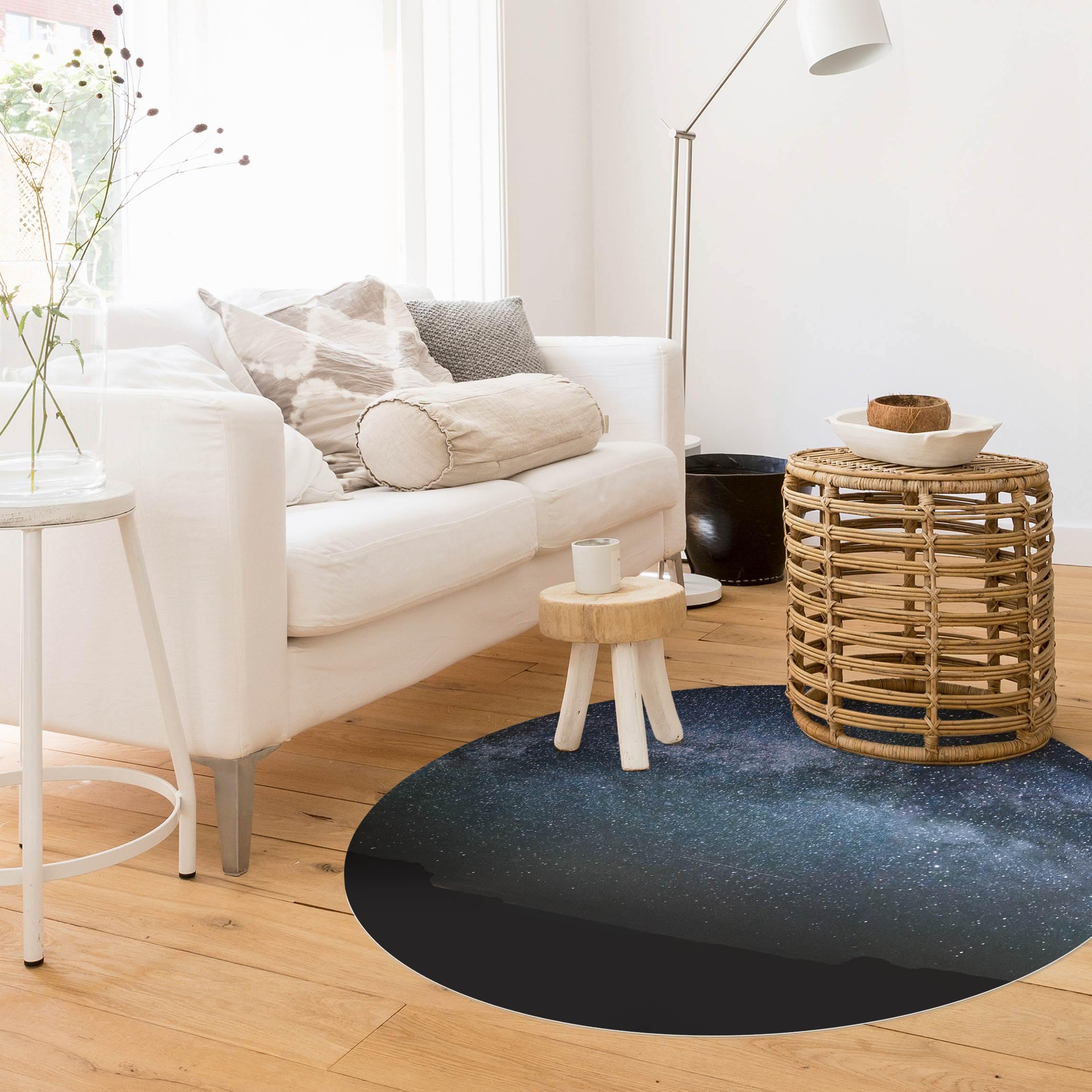 Runder Vinyl-Teppich Leuchten des Sternenhimmels