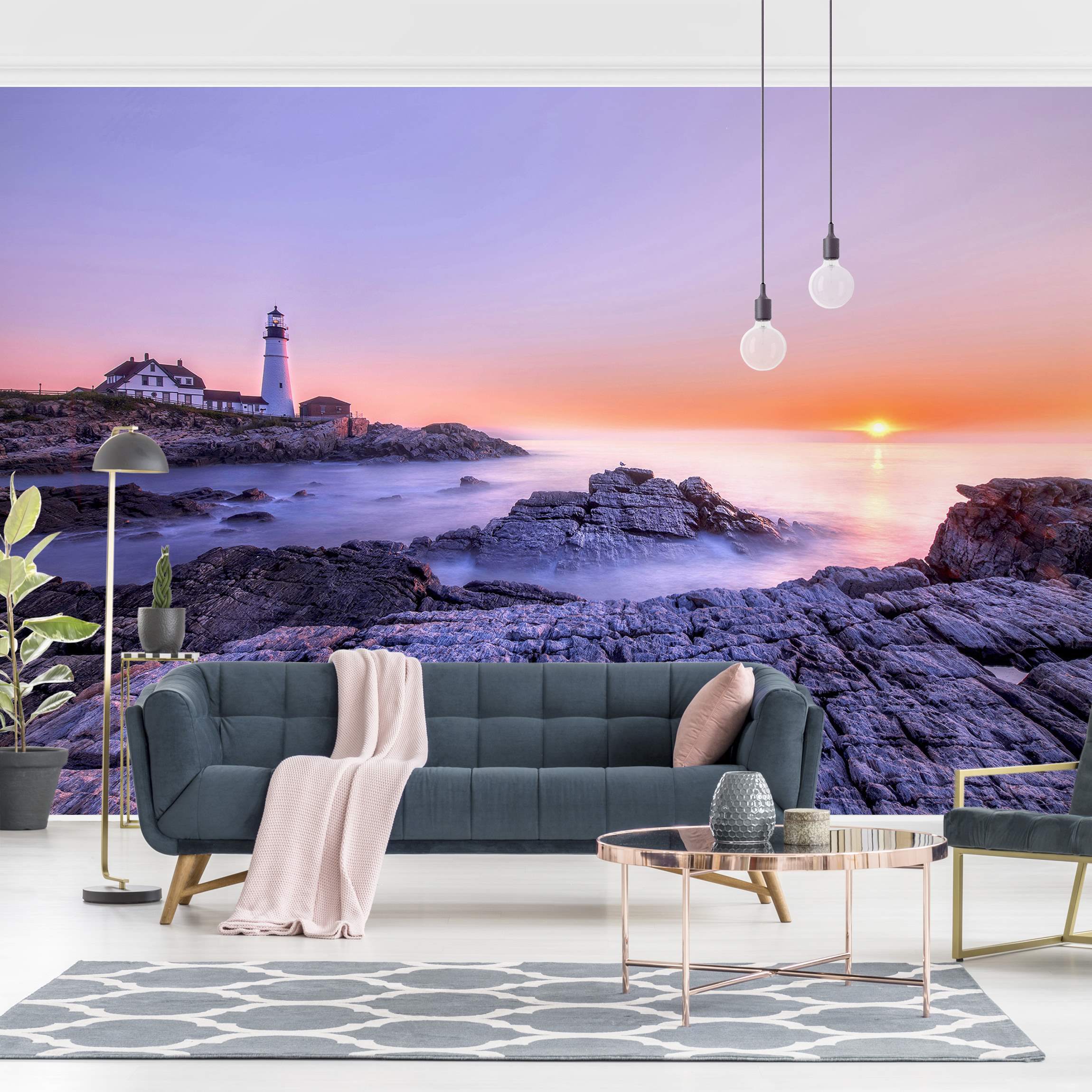 Fototapete Leuchtturm am Morgen