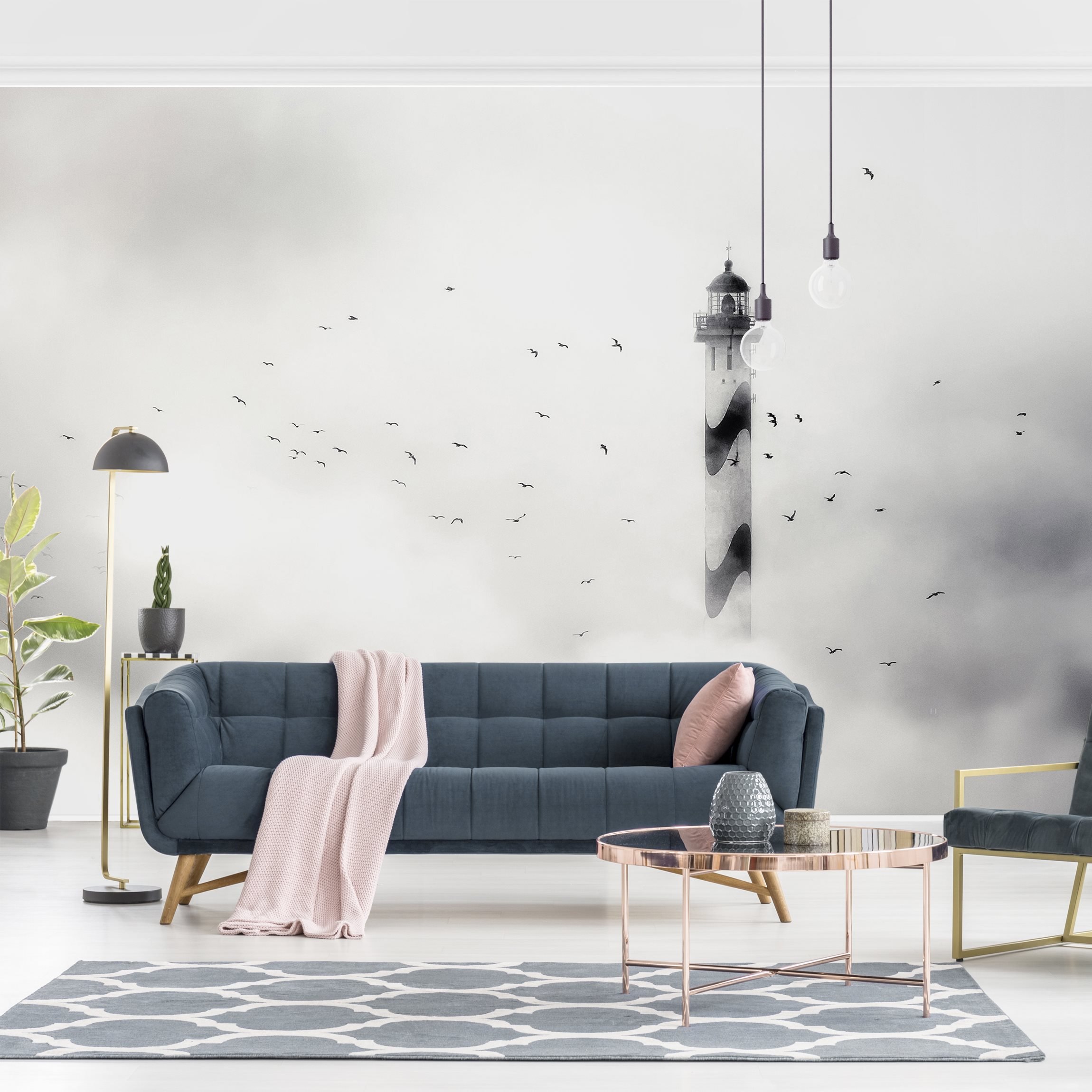 Fototapete Leuchtturm im Nebel