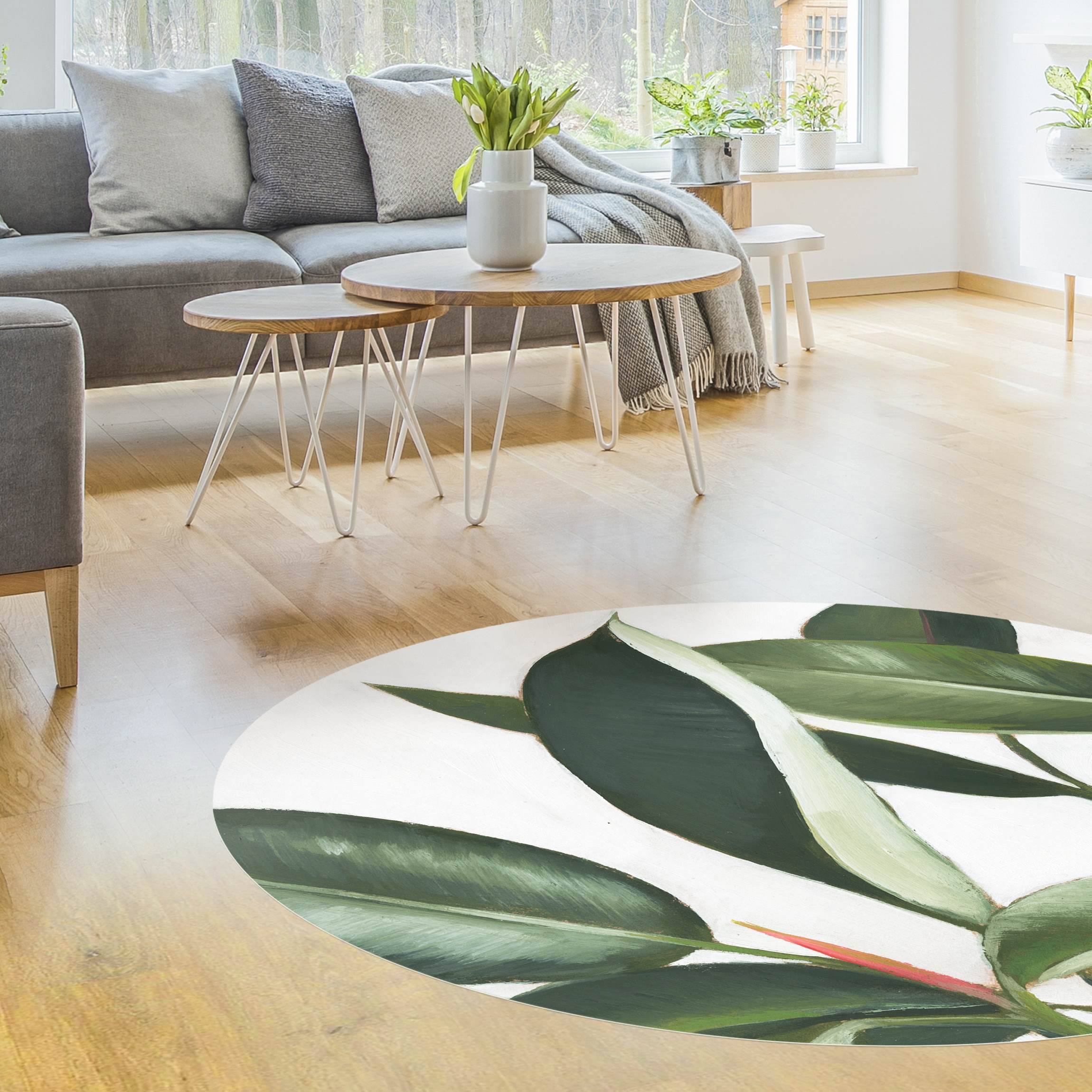 Runder Vinyl-Teppich Lieblingspflanzen - Gummibaum